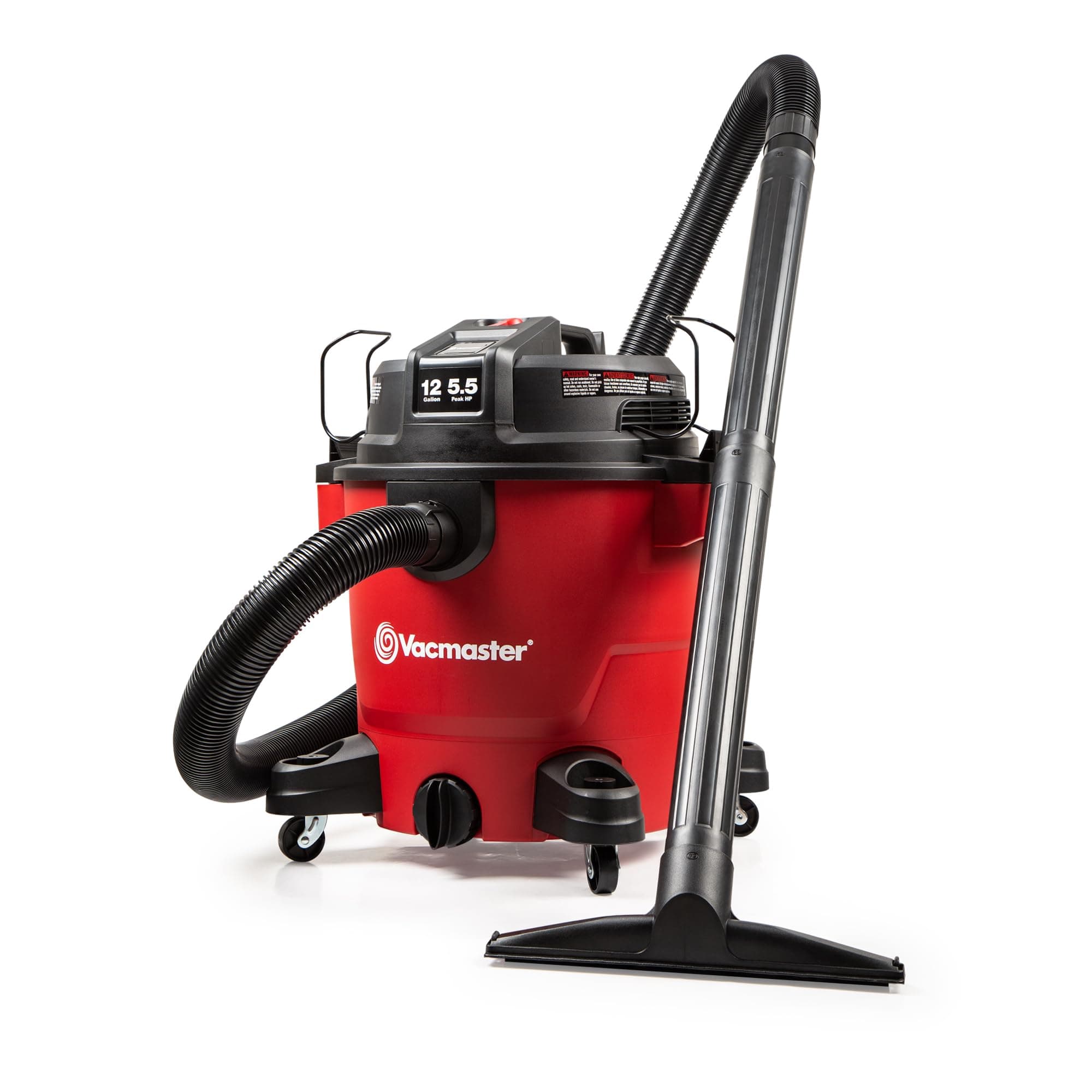 Vacmaster Red Edition VJH1211PF 1101 Heavy-Duty Wet Dry Vacuum Cleaner 12 Gallon 5.5 Peak HP 2-1/2 inch Hose