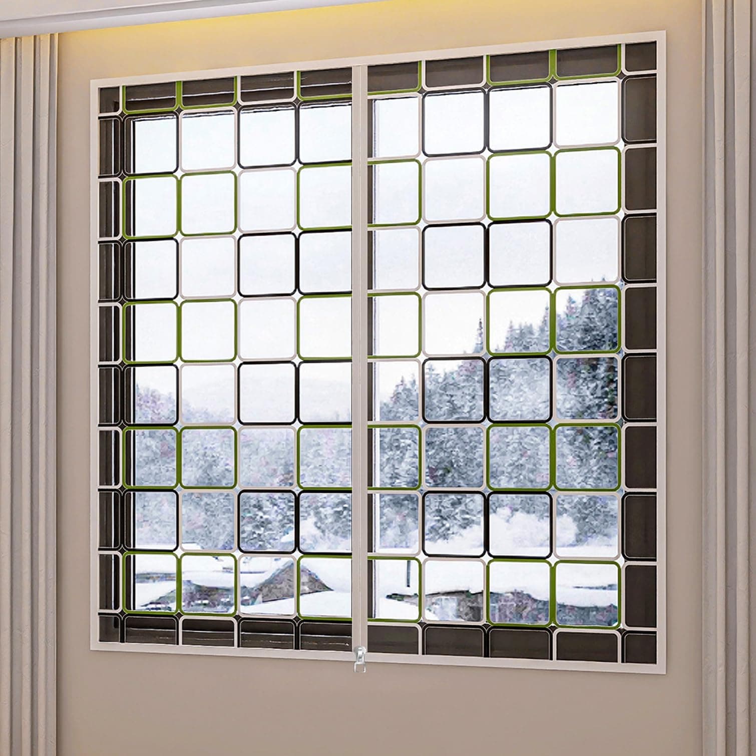 Weatherproofing Window Insulation Kits,Anti-Tearing EVA Translucent Window Film,Winter Stop Draft Keep Cold Out Window Cover Thermal Protective Curtain,with Zip,Width x Height (24 x 39in)
