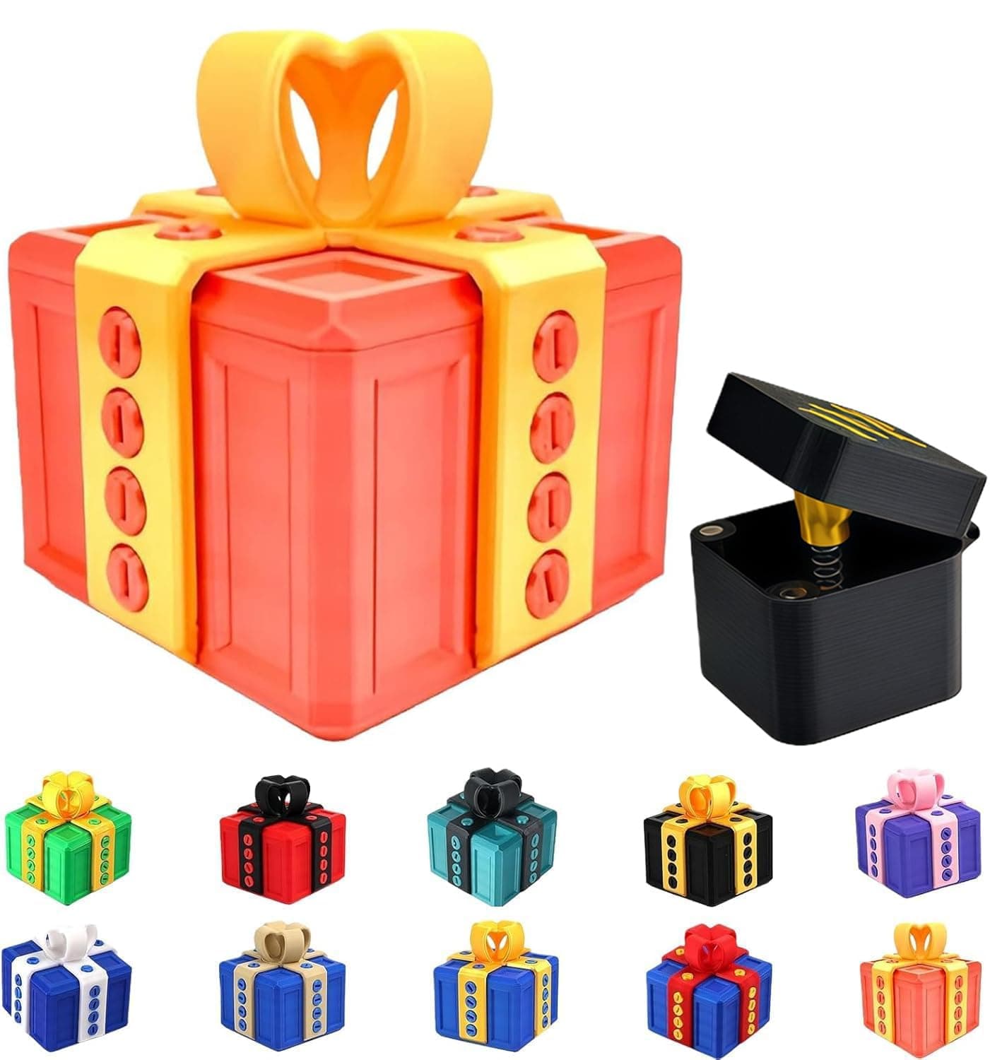 Shelprojsu The Prank Box, The Annoying Present, 3D Printed The Annoying Gifts Box with Screws, Gag Gift for All Occasions, Birthday, Christmas, Halloween (Color/J)