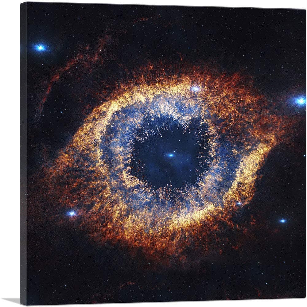 ARTCANVAS Helix Nebula Orange and Blue Square Hubble Telescope Ring NASA Photograph Canvas Art Print - 26" x 26" (0.75" Deep)