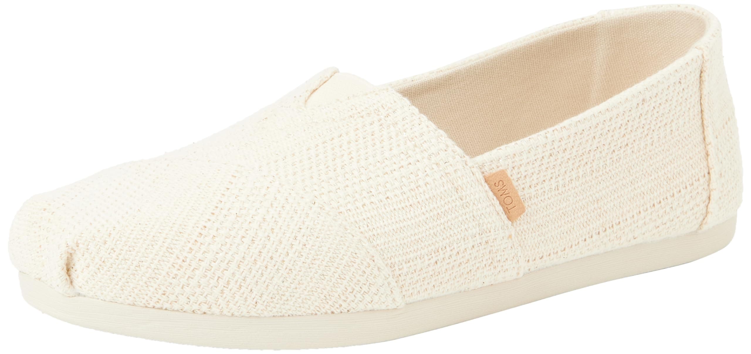 TOMS Alpargata Cloudbound, Mocasines Planos Mujer, Natural Undyed Metallic Linen Stripe 01, 42 EU