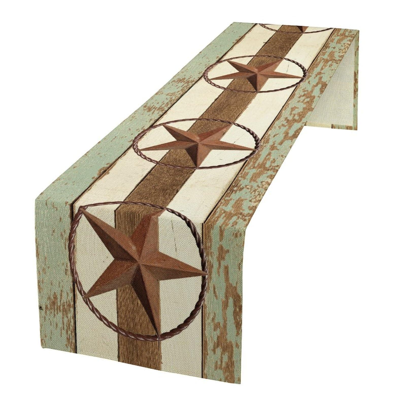 JanJCurt Texas Western Star Table Runner, Farmhouse Cowboy Country Barn Star Table Runners for Home Living Room Holiday Dinner Scarf Decor, 13x36inch