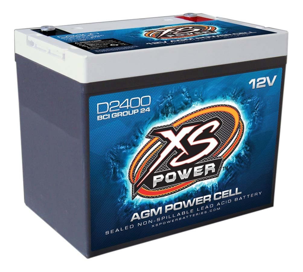 XS Power D2400 AGM Series 3500 Max Amp 670 Cranking Amp 12V Battery with Reinforced Casing