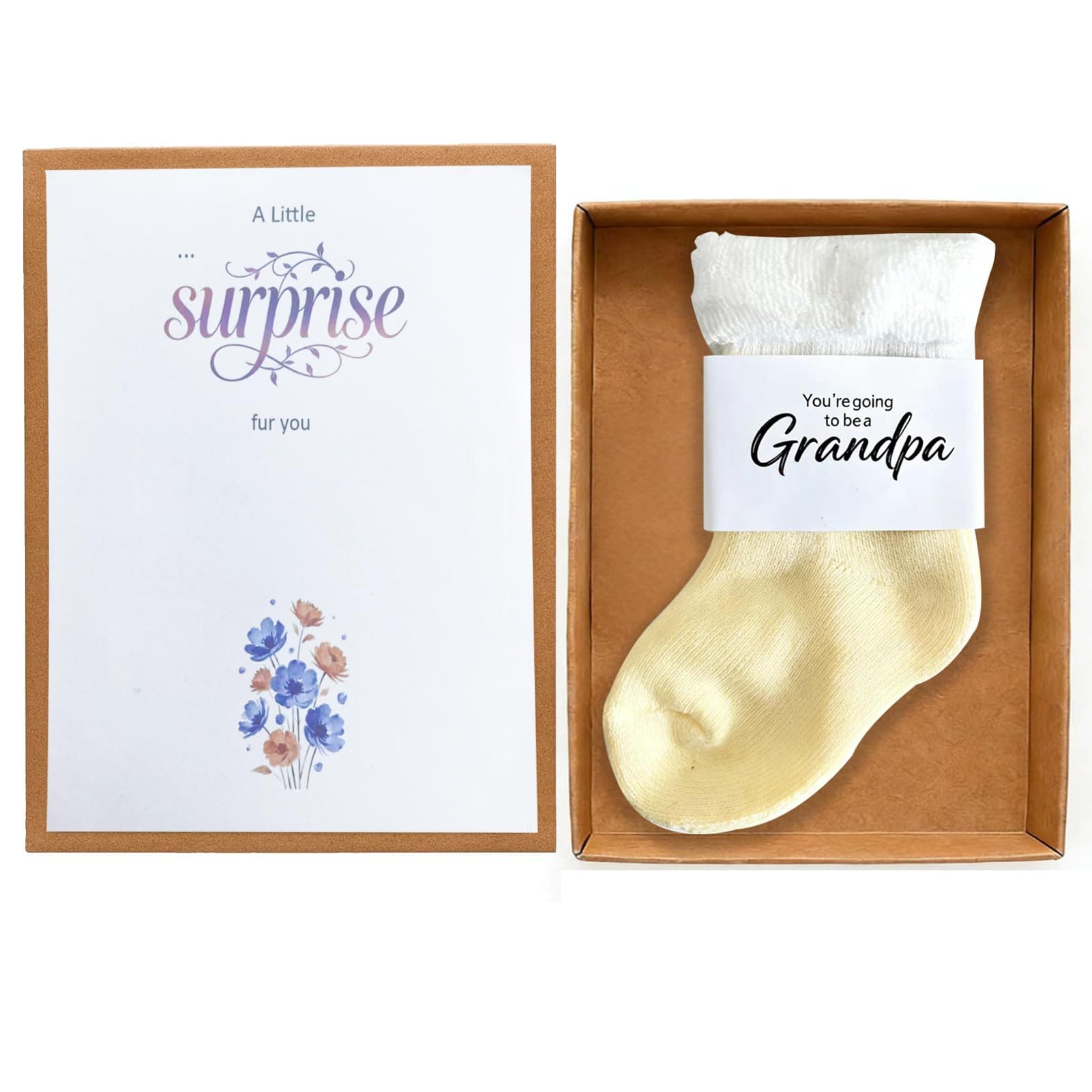 JLLYGOUS Pregnancy Announcement Box, Five Card Options, Including Baby Socks, Personalized Gifts, Pregnancy Announcement for Family