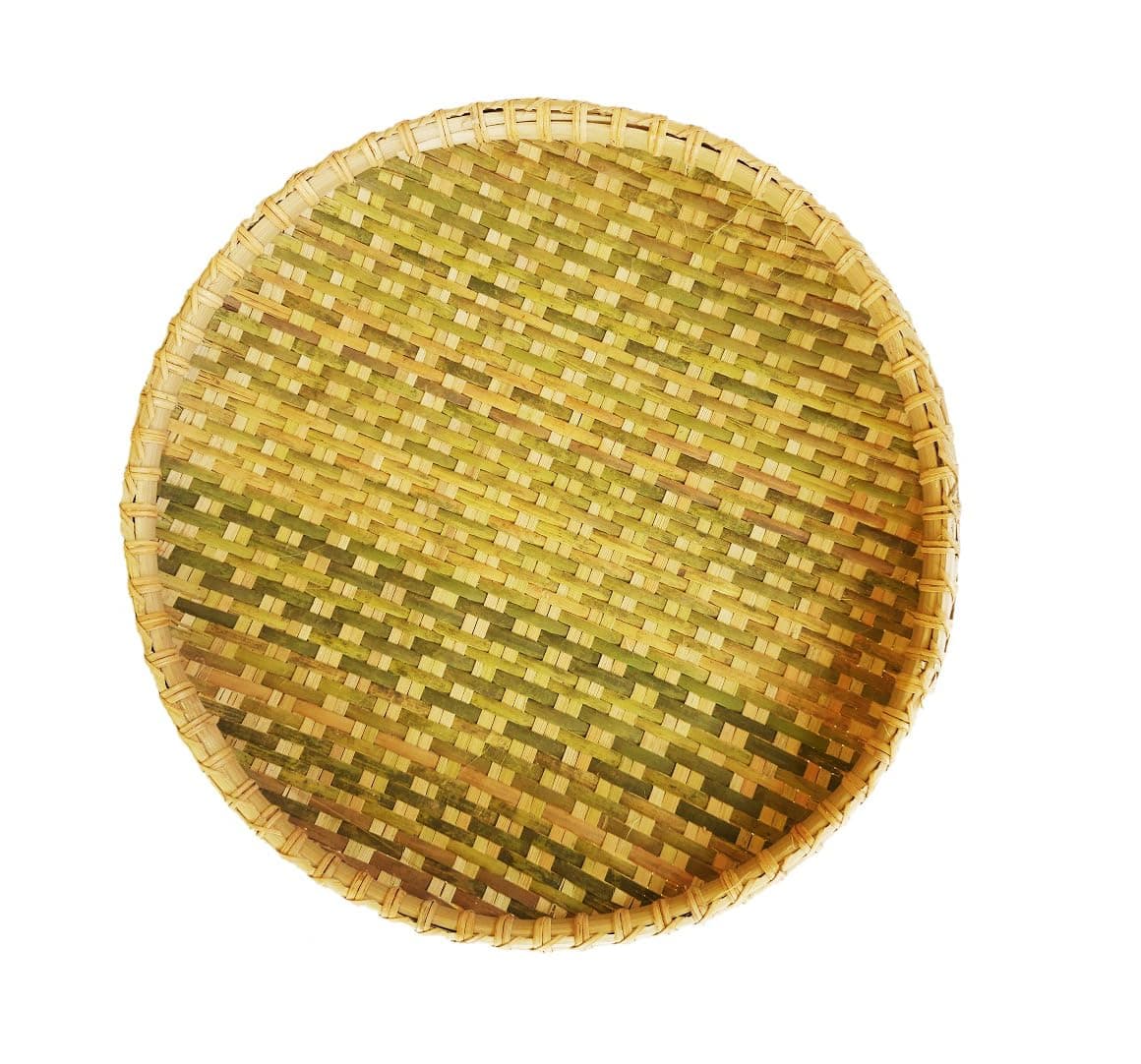 Das Departmental Store Bamboo Made Dagra,Dala,Kula Unique Serving Tray for Home Decor and Kitchen, Restaurant, Hotel & Resort (Size 14 inch), Round.