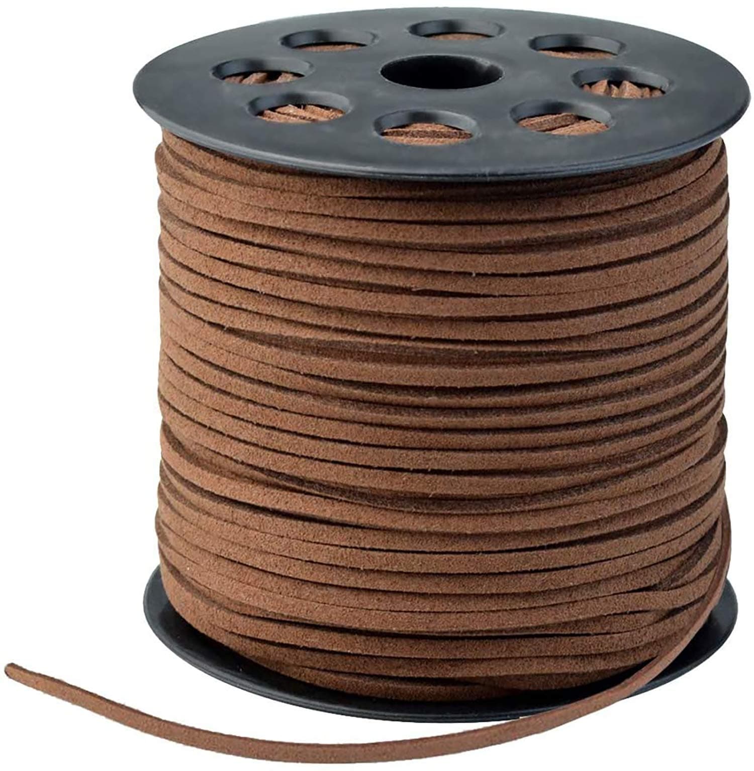 ZKC 3mm x100 Yards Coffee Suede Cord Suede Lace Faux Leather Cord with Roll Spool for Bracelet Necklace Beading DIY Handmade Crafts