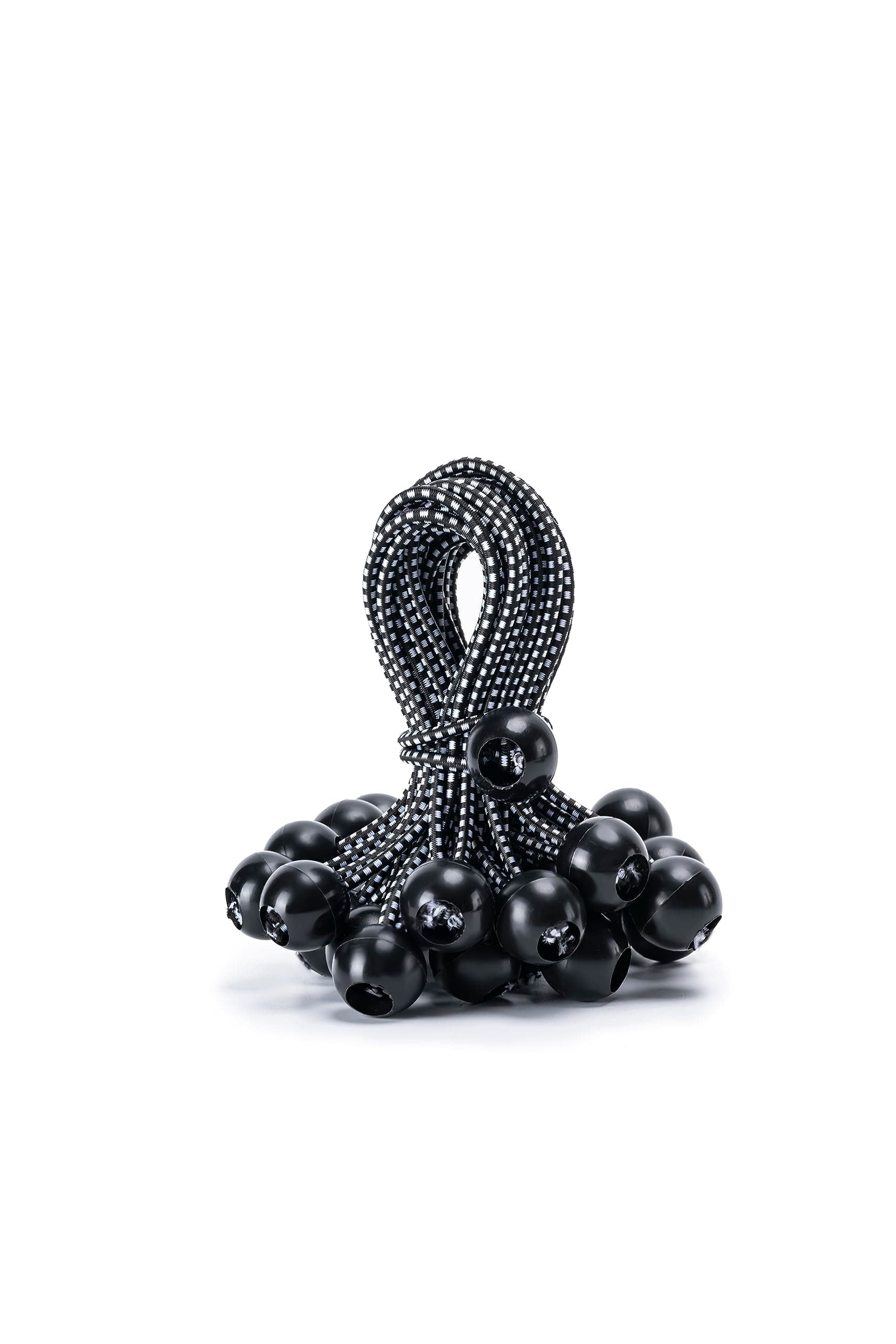 Aegero 30 Pack 6 Inch Heavy Duty Bungee Cord, Black, BUNGEE CORD, Bungee Cords, Bungee Cord, Synthetic Rubber (Core), Nylon/Polypropylene (Sheath)