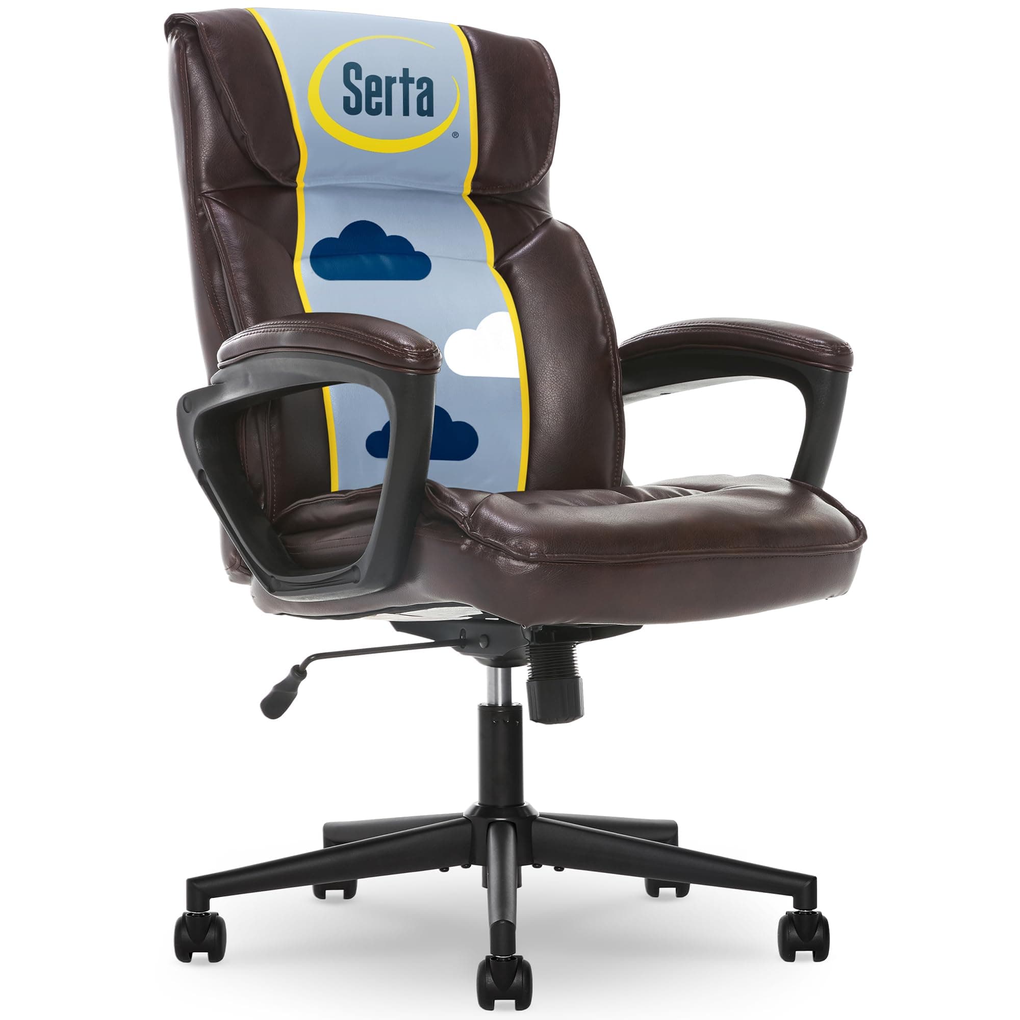 Serta Style Hannah I Office Chair, Bonded Leather, Biscuit
