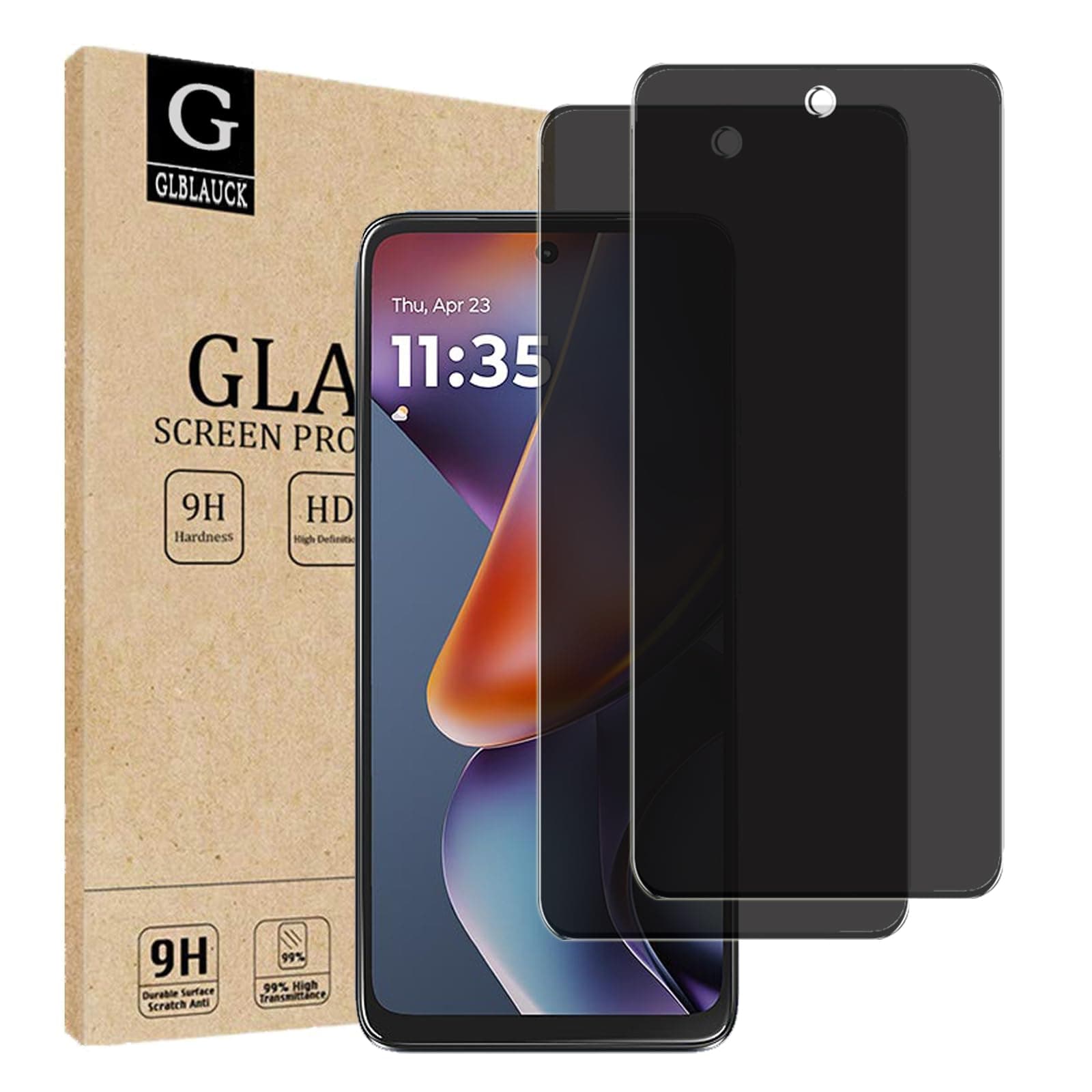 GLBLAUCK [2 Pack] for Motorola Moto G (2025) Privacy Screen Protector, Anti-Spy 9H Hardness Case Friendly Tempered Glass Screen Protectors for Motorola Moto G (2025)