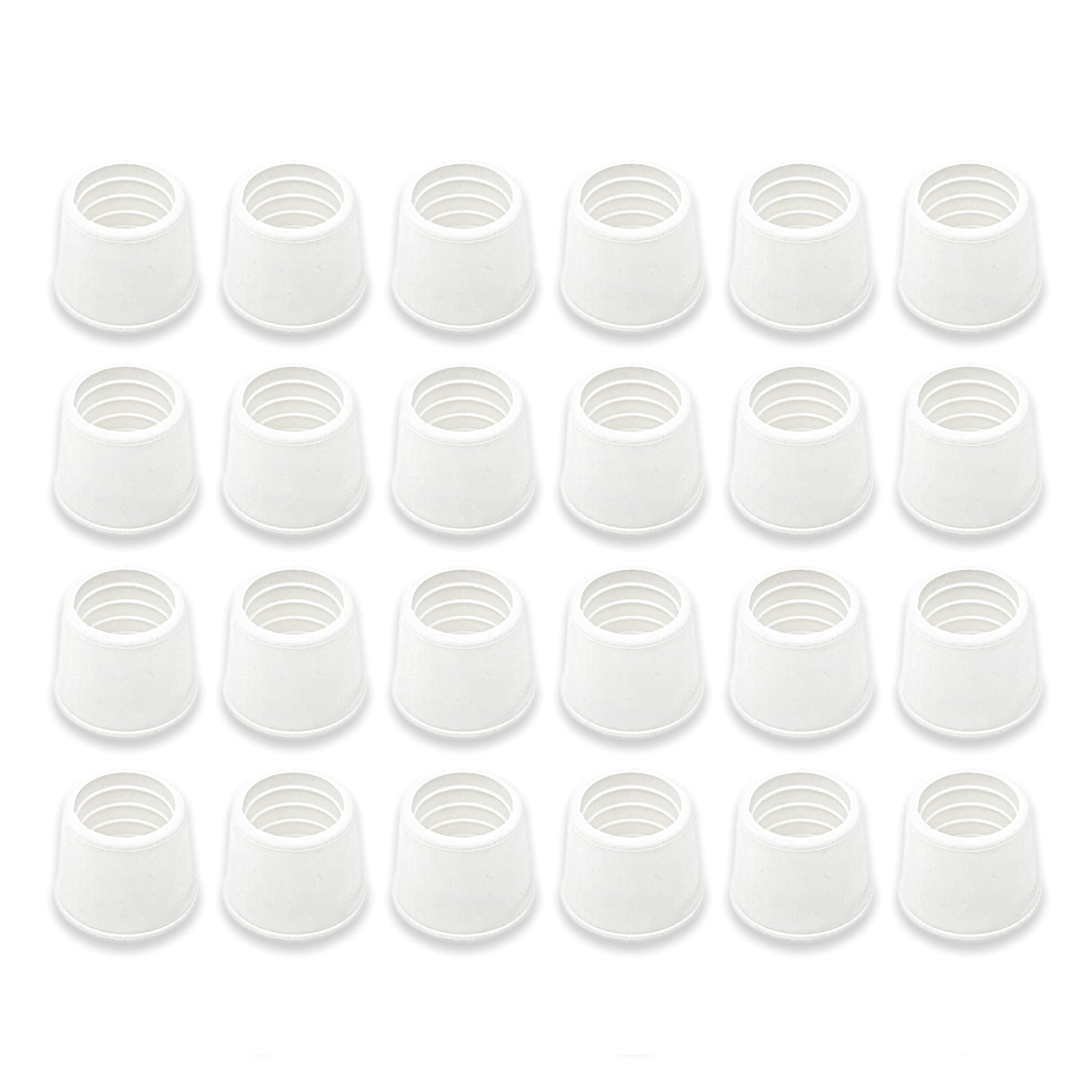 Shepherd Hardware 8753E Leg Tips 3/4-Inch Inside Diameter Rubber Chair Leg Caps, 24 Pack, White