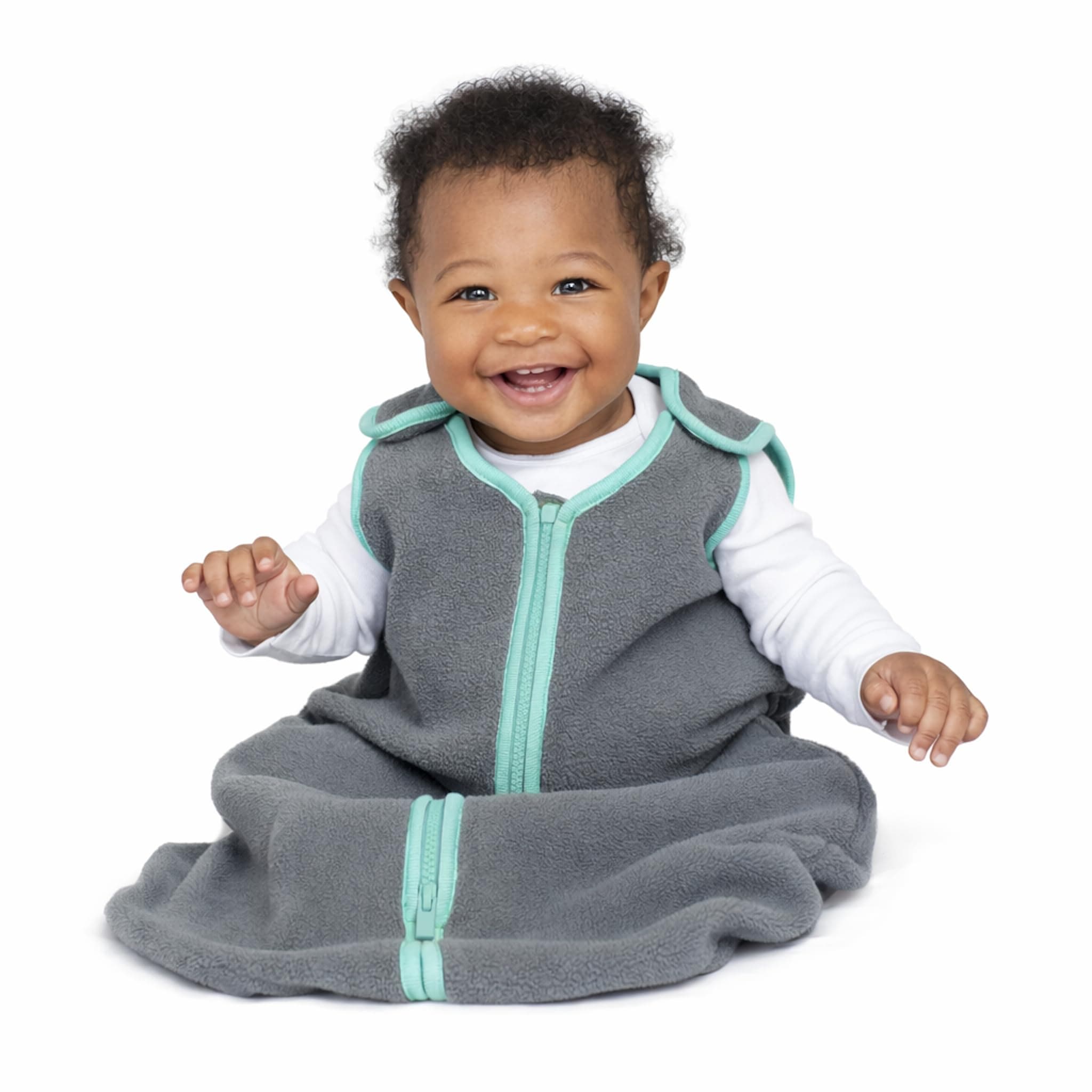 Baby Deedee Sleep Nest Fleece - Baby Sleep Sack 1.2 TOG 0-6 Months, Comfort Sleeping Bag with Soft Polar Fleece & Patented Shoulder Snaps, Newborn Wearable Blanket for Boys & Girls, Lake Green