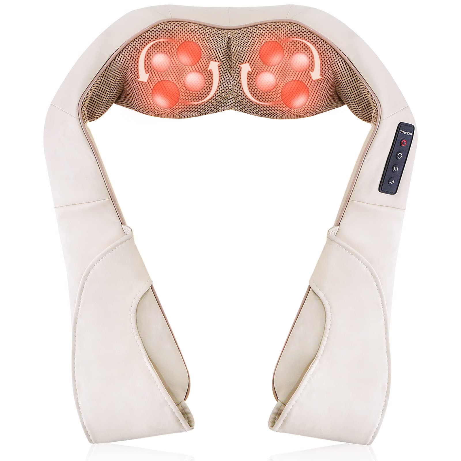 Shiatsu Neck Shoulder Back Massager with Heat - Electric Deep Tissue 3D Kneading Massage Pillow for Lower Back, Calf, Legs, Full Body Muscle Relaxation, Home, Office, and Car Use