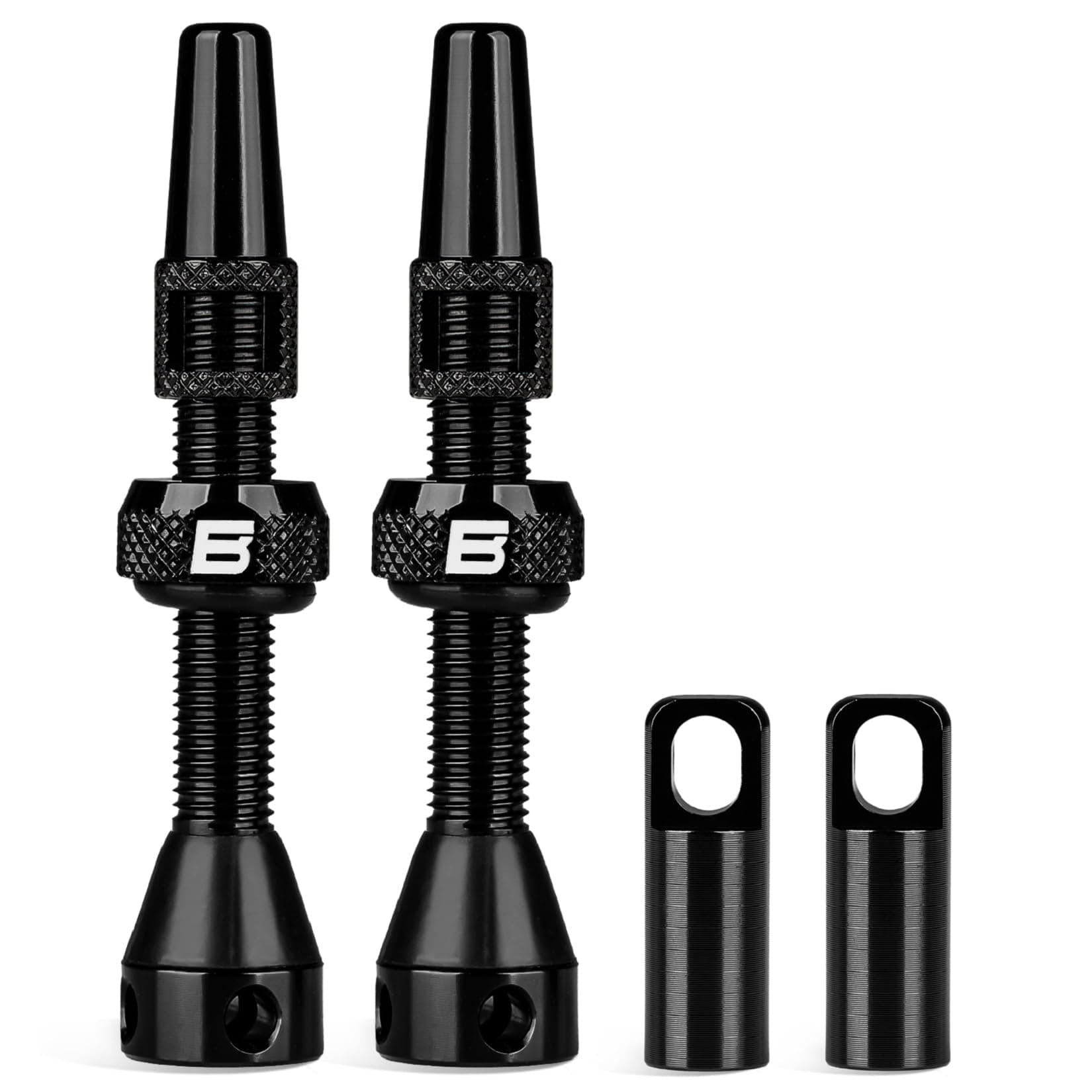 BWSHLF Tubeless Presta Valve Stem 40/44/55/60/65/80/100 mm, Super Light Alloy Presta Valve Stem Kit with Valve Core Remover Tool and Valve Stem Caps - Multiple Color and Size Options(Pair)