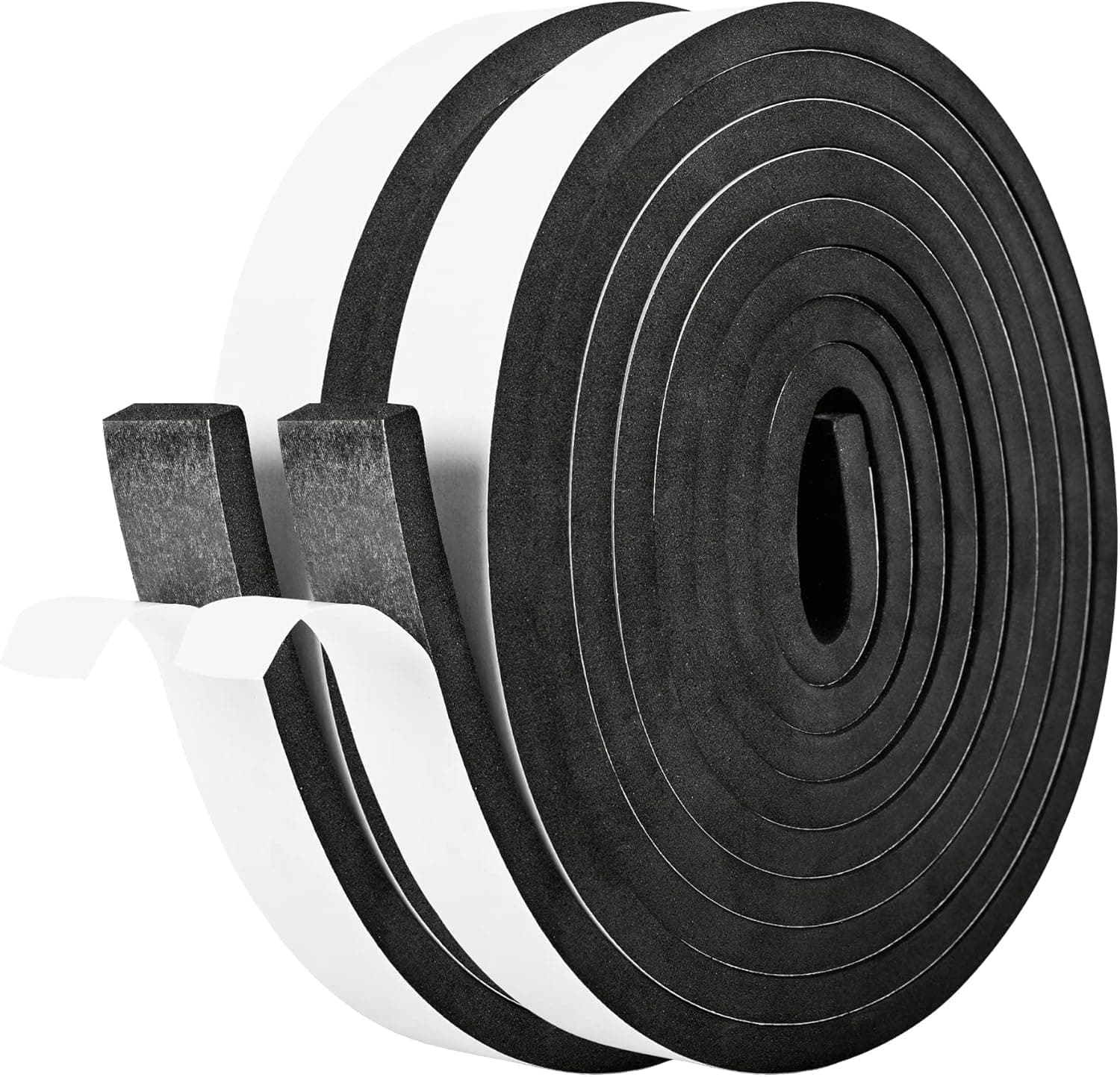 Kikerike Self Adhesive Foam Tape Weatherstrip 1In x 3/8In x 20Ft High Density Foam Insulation Strips Seal Weather Stripping with Strong Adhesive for Door and Window Sound Isolation Soundproofing