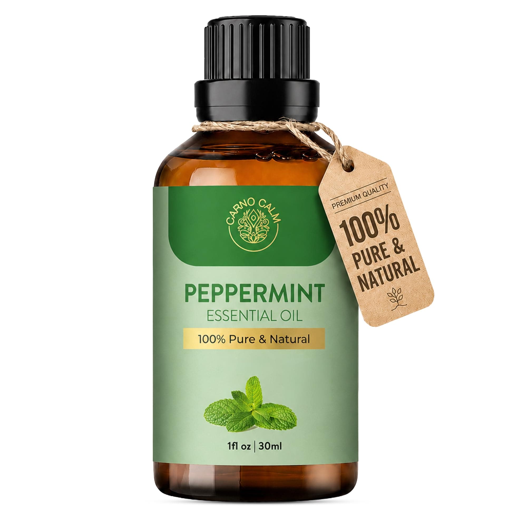 Carno Calm Peppermint Essential Oil 30ml - 100% Pure Oil for Diffuser, DIYs