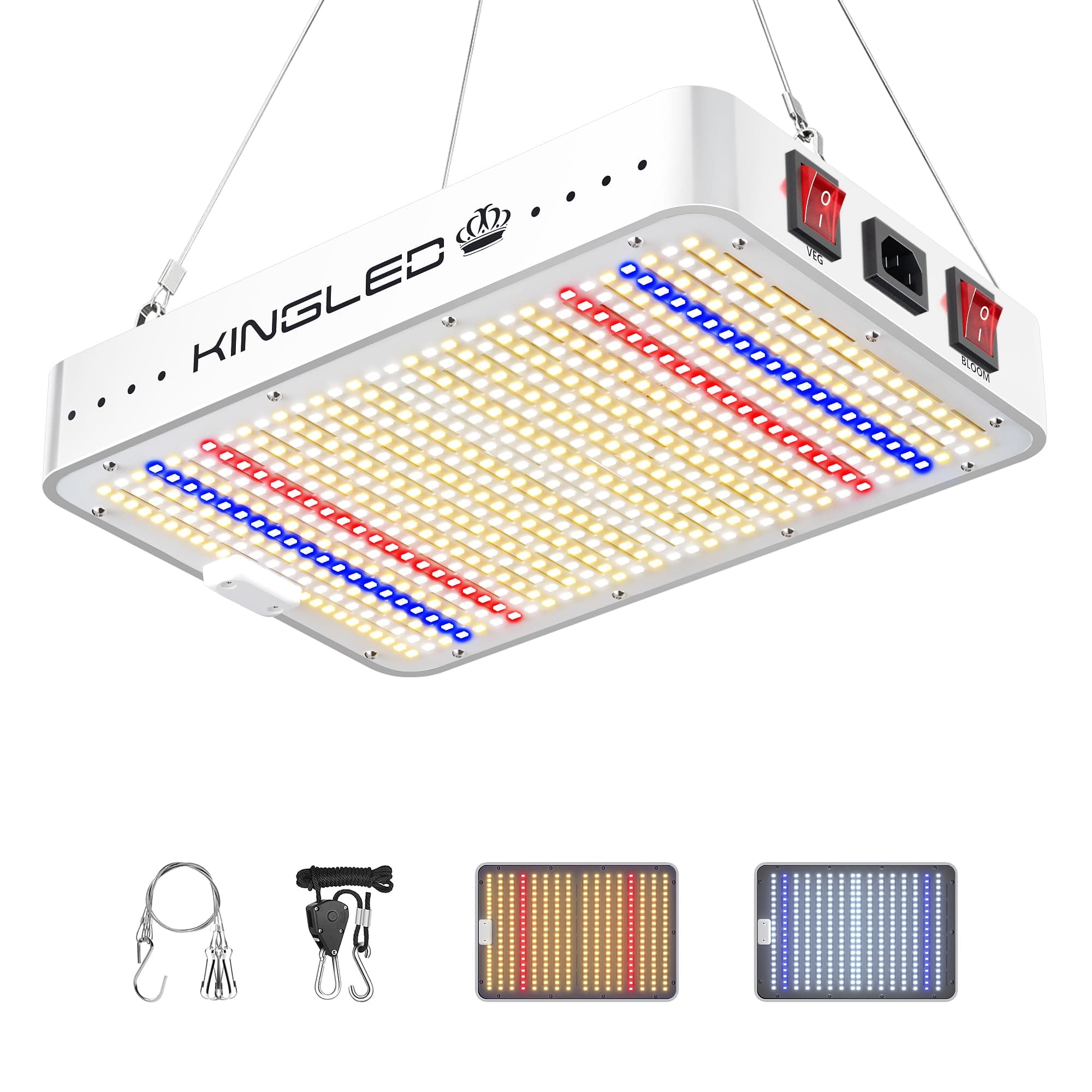 King Plus 1200W Double Chips Full Spectrum LED Grow Light
