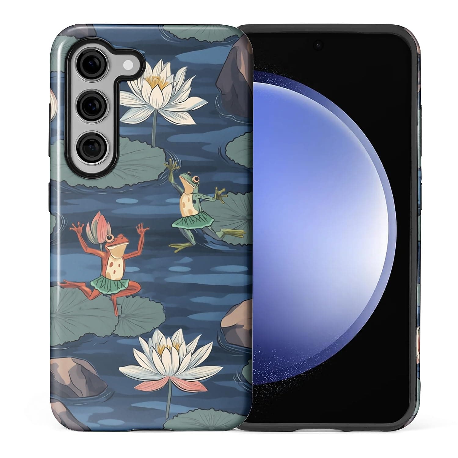 Flivro Case for Samsung Galaxy S23 Plus, PC Hard Shell & Silicone Inner Bumper, Anti-Scratch Full-Body Cover Shockproof Slim Design -Quirky Frogs