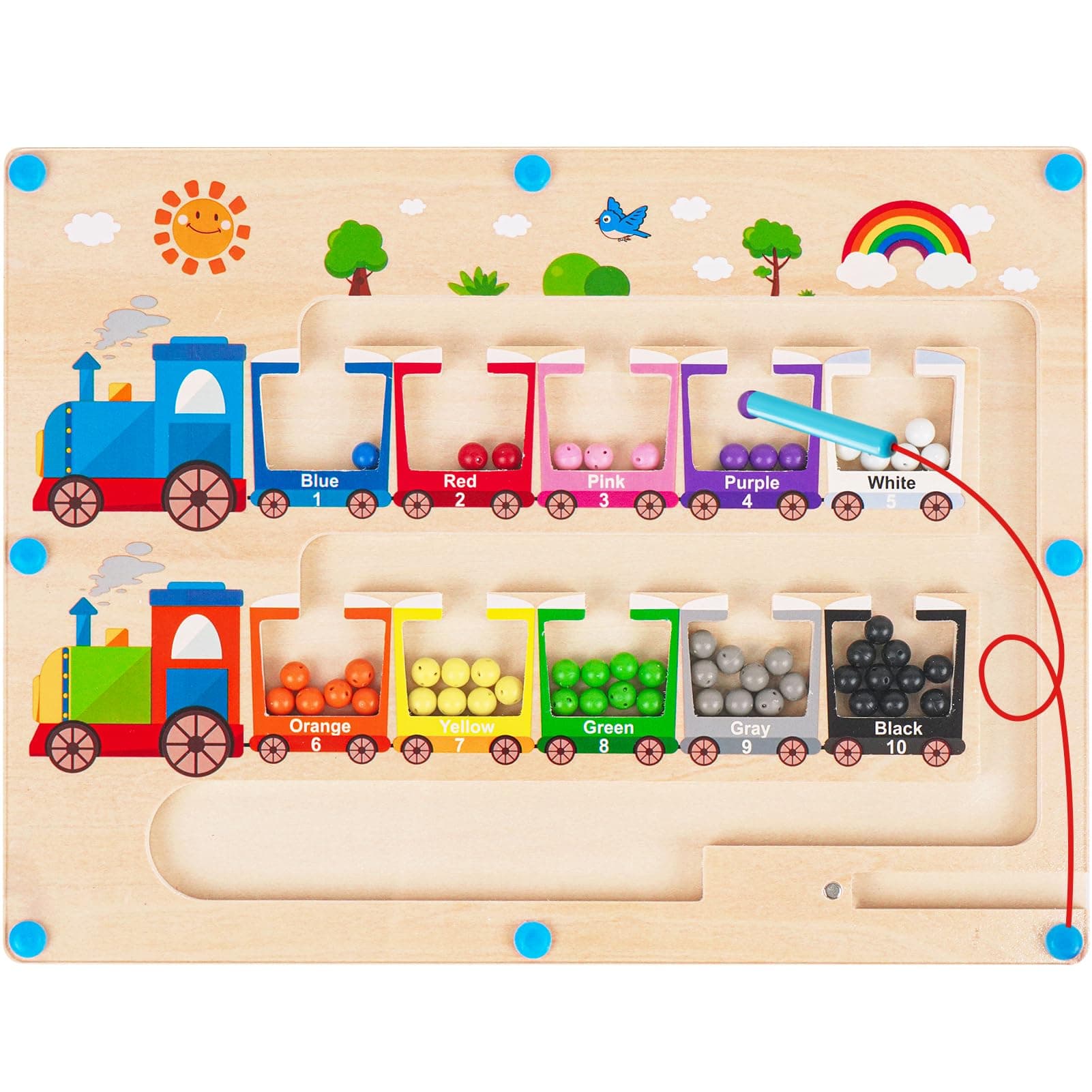 Melofaver Montessori Toys for 2 Year Old, Magnetic Maze Board for Toddlers