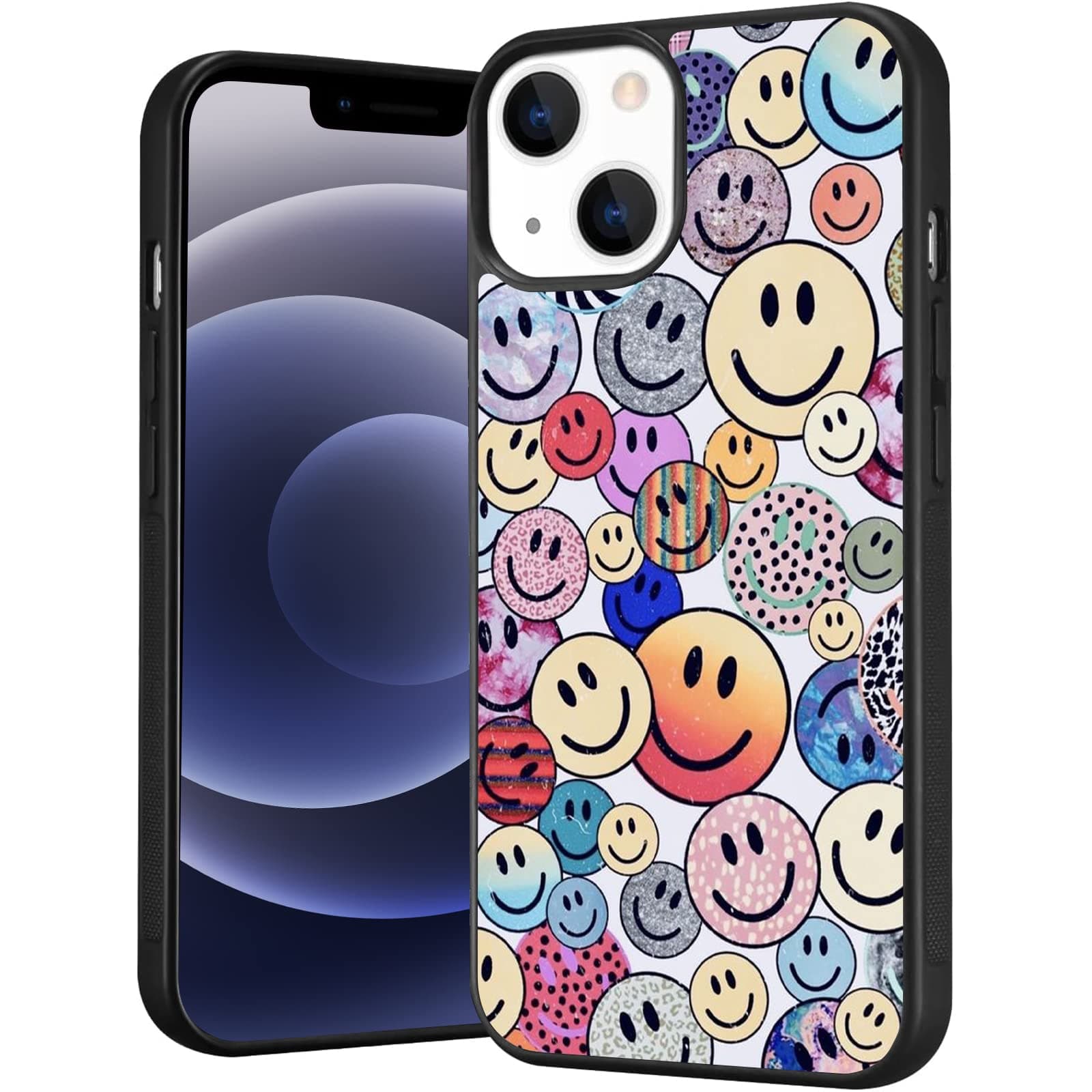 Myrauv for iPhone X/XS Cute Face Case Girls Women Preppy Aesthetic Cute Face Print Shockproof Protective Case Soft TPU Hard Back Anti-Scratch Cover for iPhone X/XS