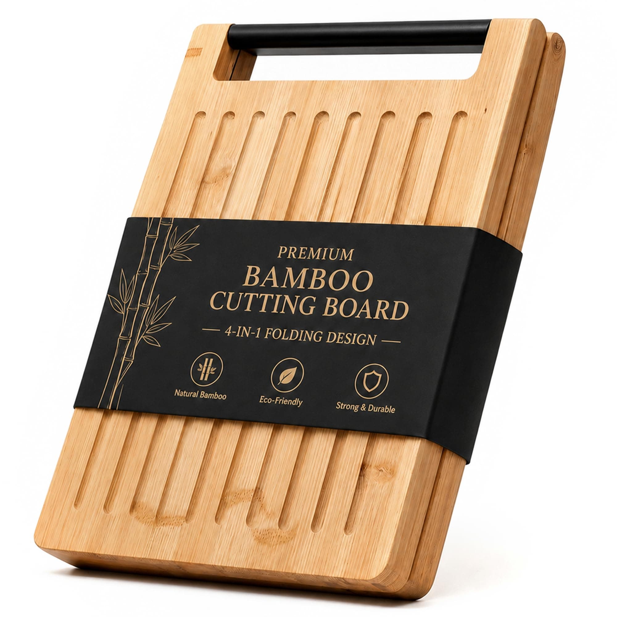LIBKEN Wood Cutting Board Set for Kitchen - Bamboo Chopping Board 13 inch