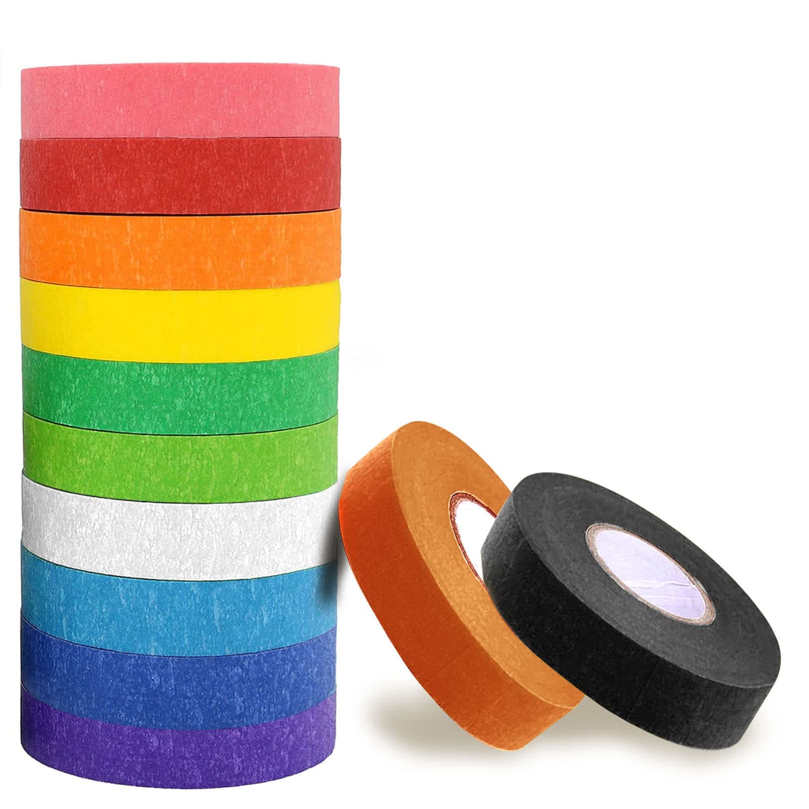Anterat 12 Rolls Colored Masking Tape 590ft X 0.6 Inch Colorful Painters Craft Tape for Art Supplies DIY Decorative Labeling and Color-Coding