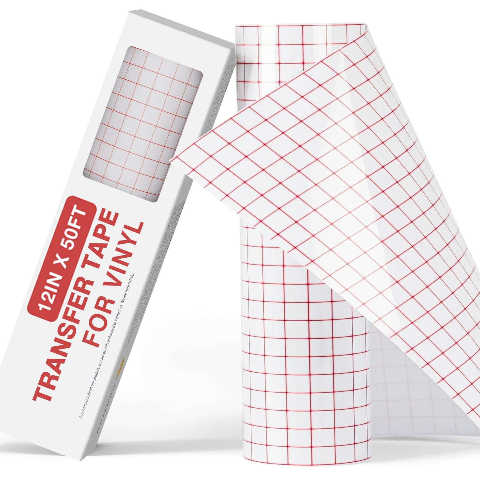 YRYM HT Clear Vinyl Transfer Paper Tape Roll-12 x 50 FT w/Alignment Grid Application Tape for Silhouette Cameo, Adhesive Vinyl for Decals,Signs, Windows, Stickers