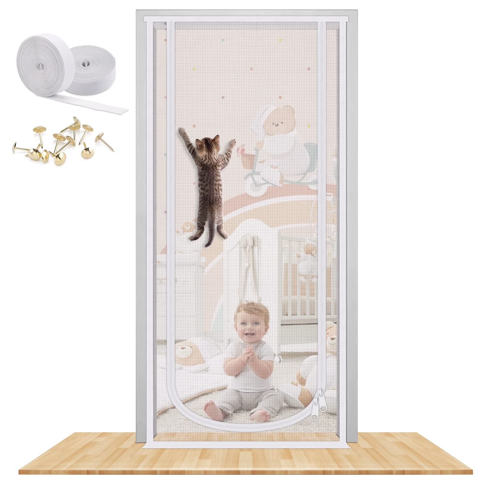 Reinforced Cat Screen Door, 36X82” Heavy Duty Pets Proof Screen Door