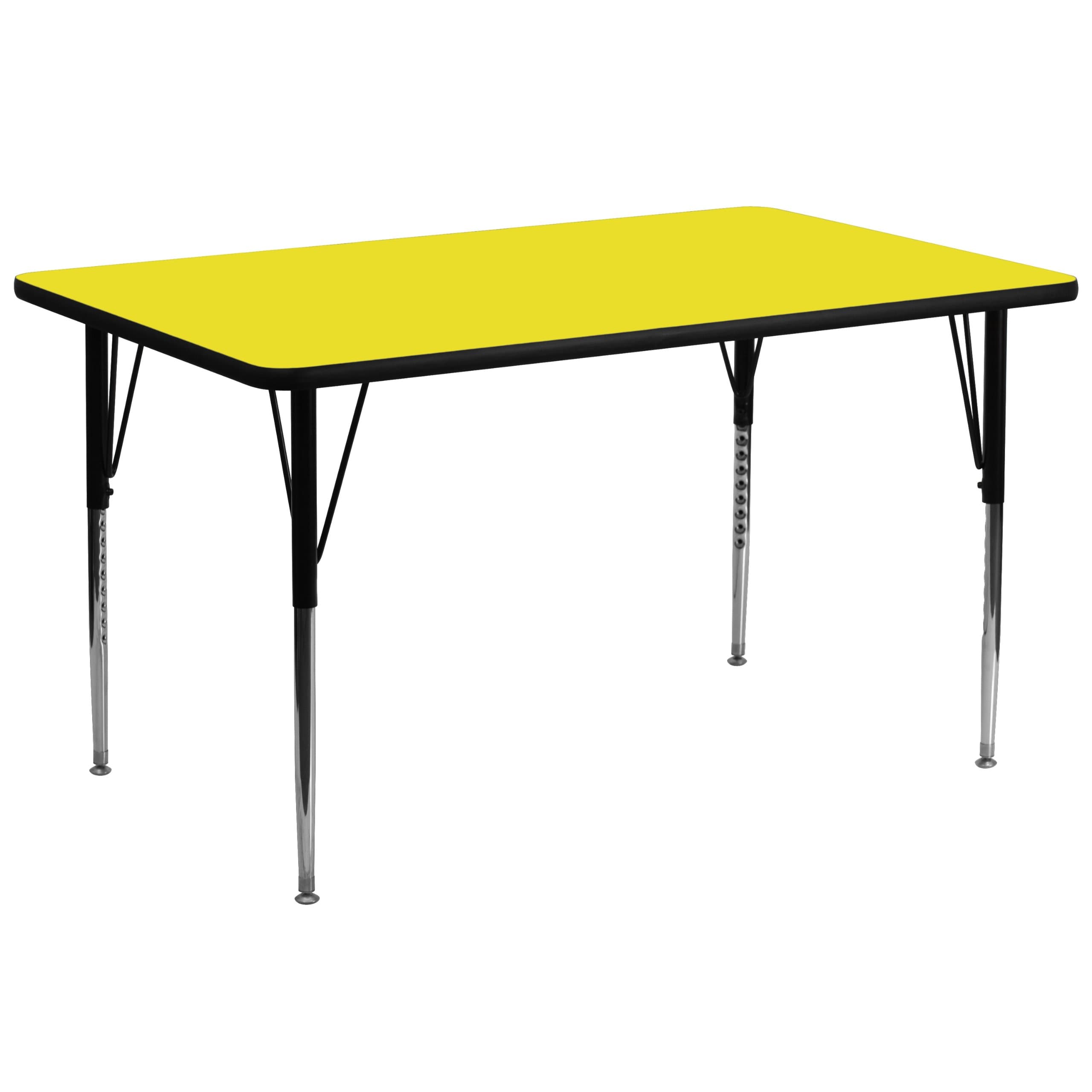 Flash Furniture 30''W by 72''L Rectangular Activity Table with 1.25'' Thick High Pressure Yellow Laminate Top and Standard Height Adjustable Legs