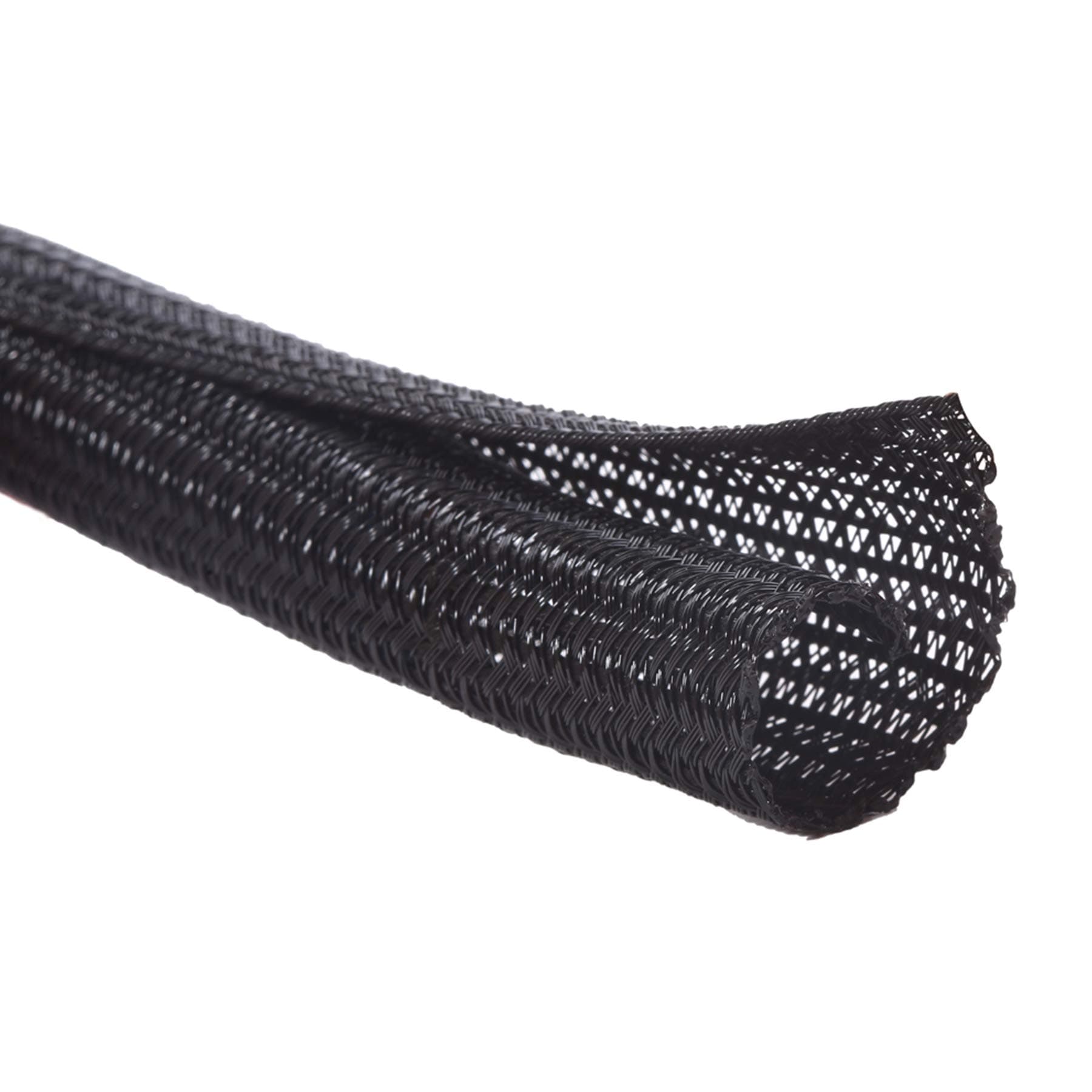 Alex Tech 25ft - 3/4 inch Cord Protector Wire Loom Tubing Cable Sleeve Split Sleeving For USB Cable Power Cord Audio Video Cable – Protect Cat From Chewing Cords - Black