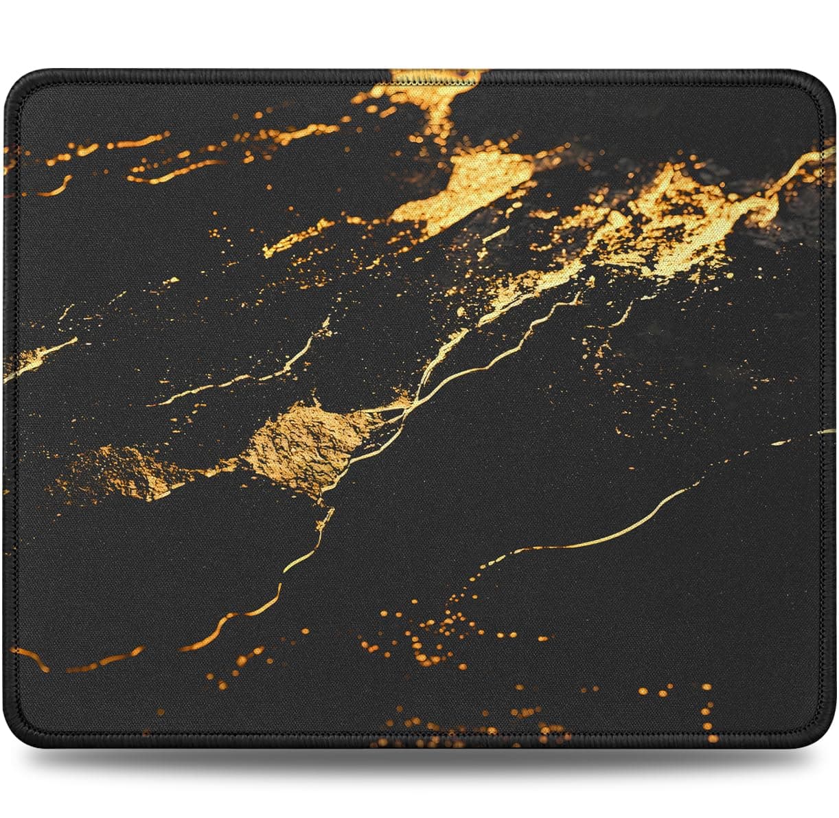 JIKIOU Mouse Pad with Stitched Edge, Portable Size-10.2x8.3in Gilding