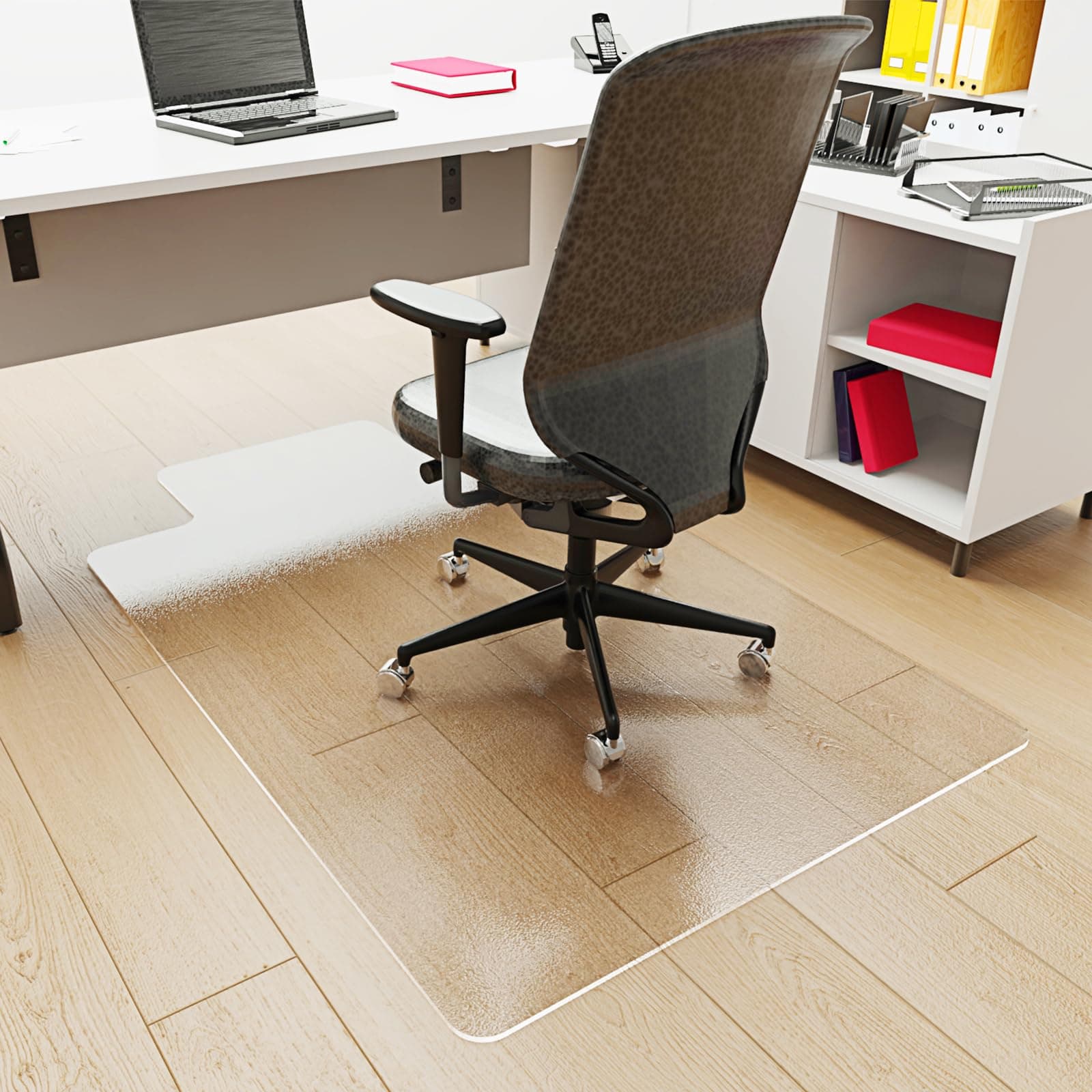 Bürostuhlmatte für Hartholzböden, 76,2 x 121,9 cm, Stuhlmatte für Teppich, Rollstuhlmatte für Teppich, robuster Bodenschutz, Schreibtischstuhlmatte für Niederflor-Teppich, rechteckige Bodenmatte mit
