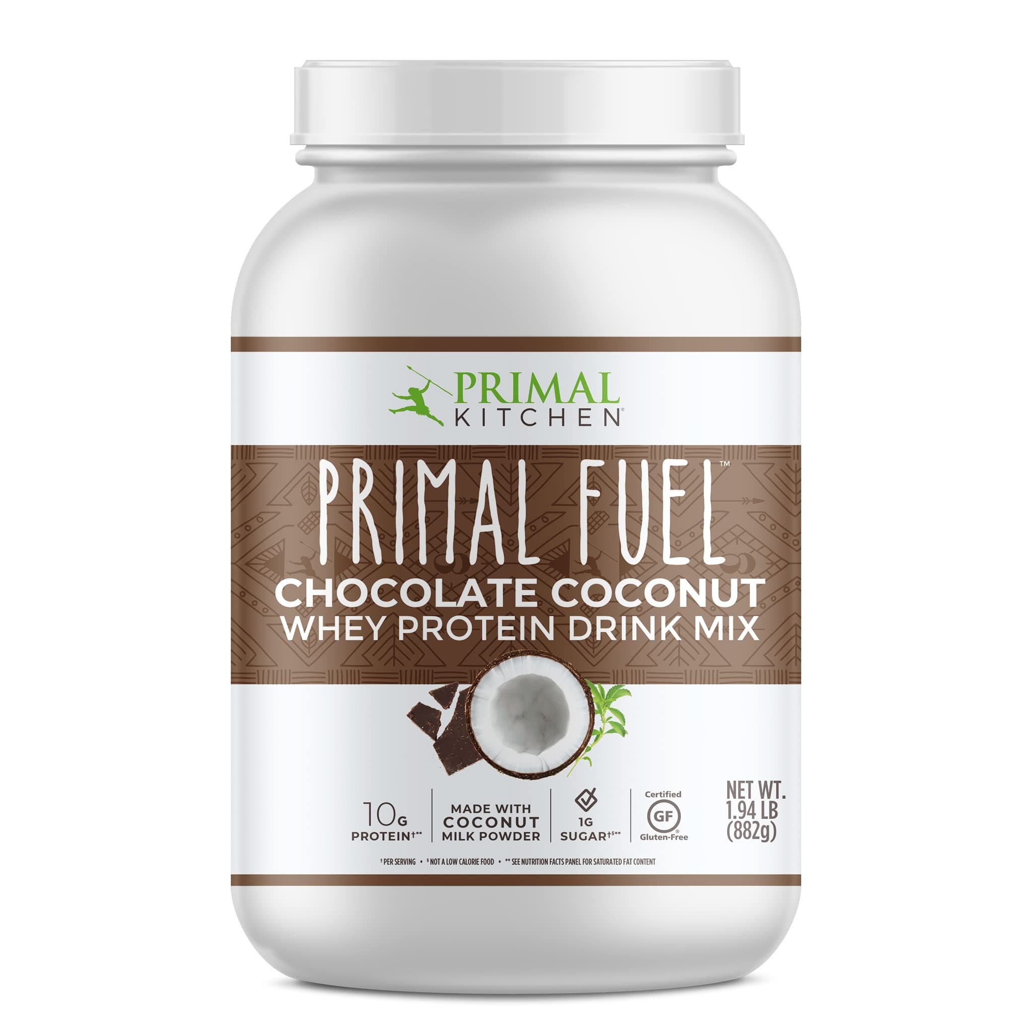 Primal Kitchen Primal Fuel Chocolate Coconut Whey Protein Powder, Gluten and Soy Free, 1.94 Pounds