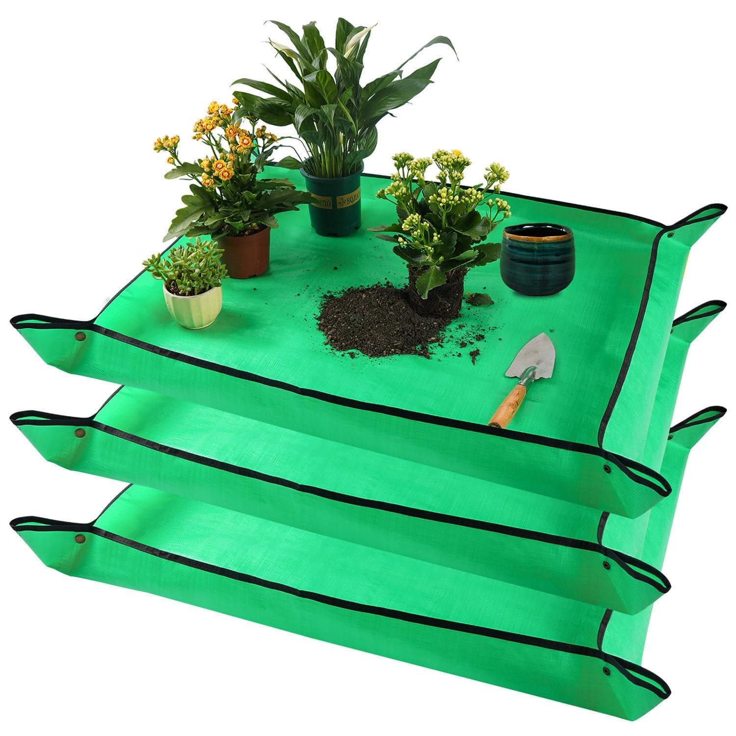 3PCS 39.5" x 31.5" Large Potting Mat for Indoor Plants Transplanting and Dirt Control