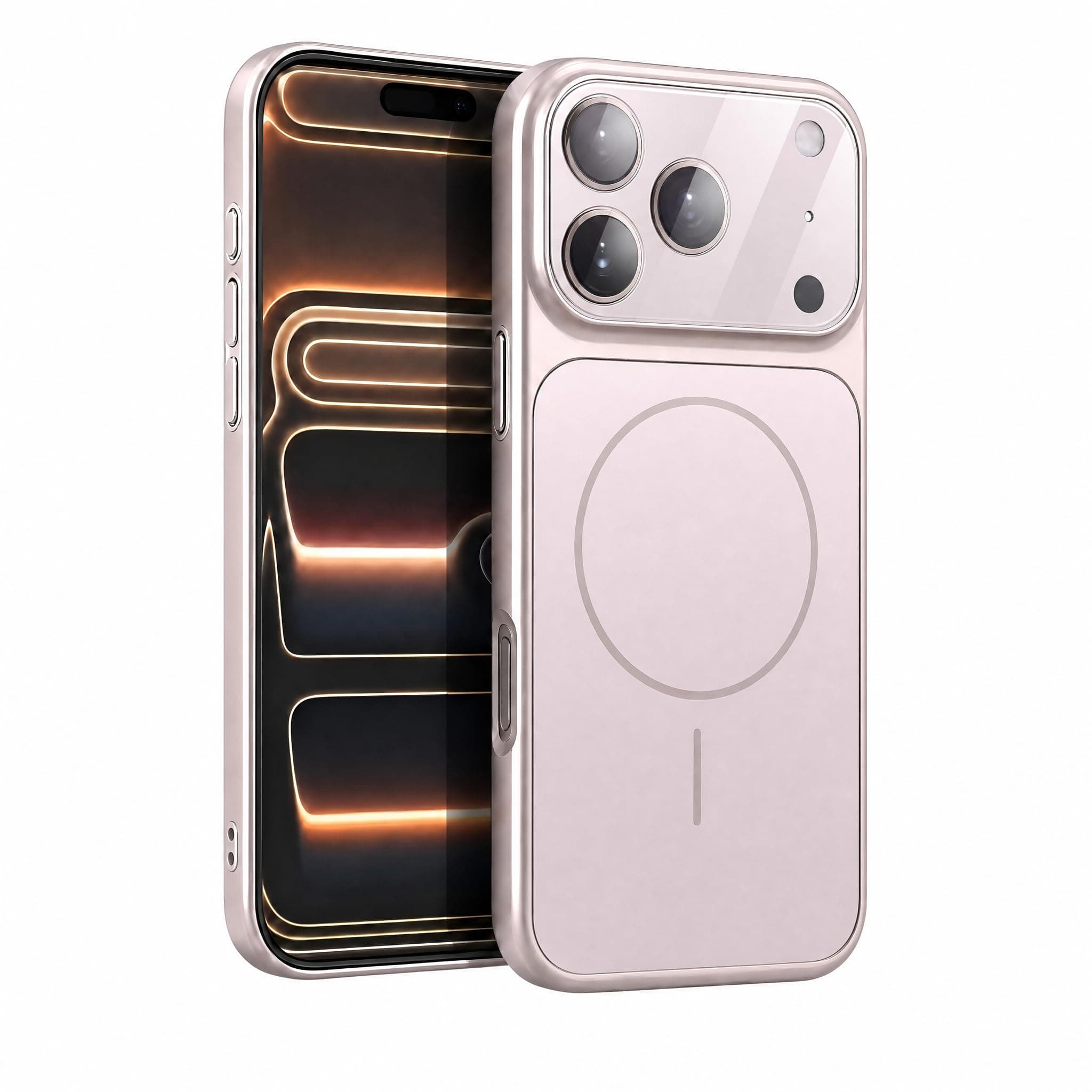 Doulings Magnetic Matte for iPhone 15 Pro Max,Gold,Lens Protector