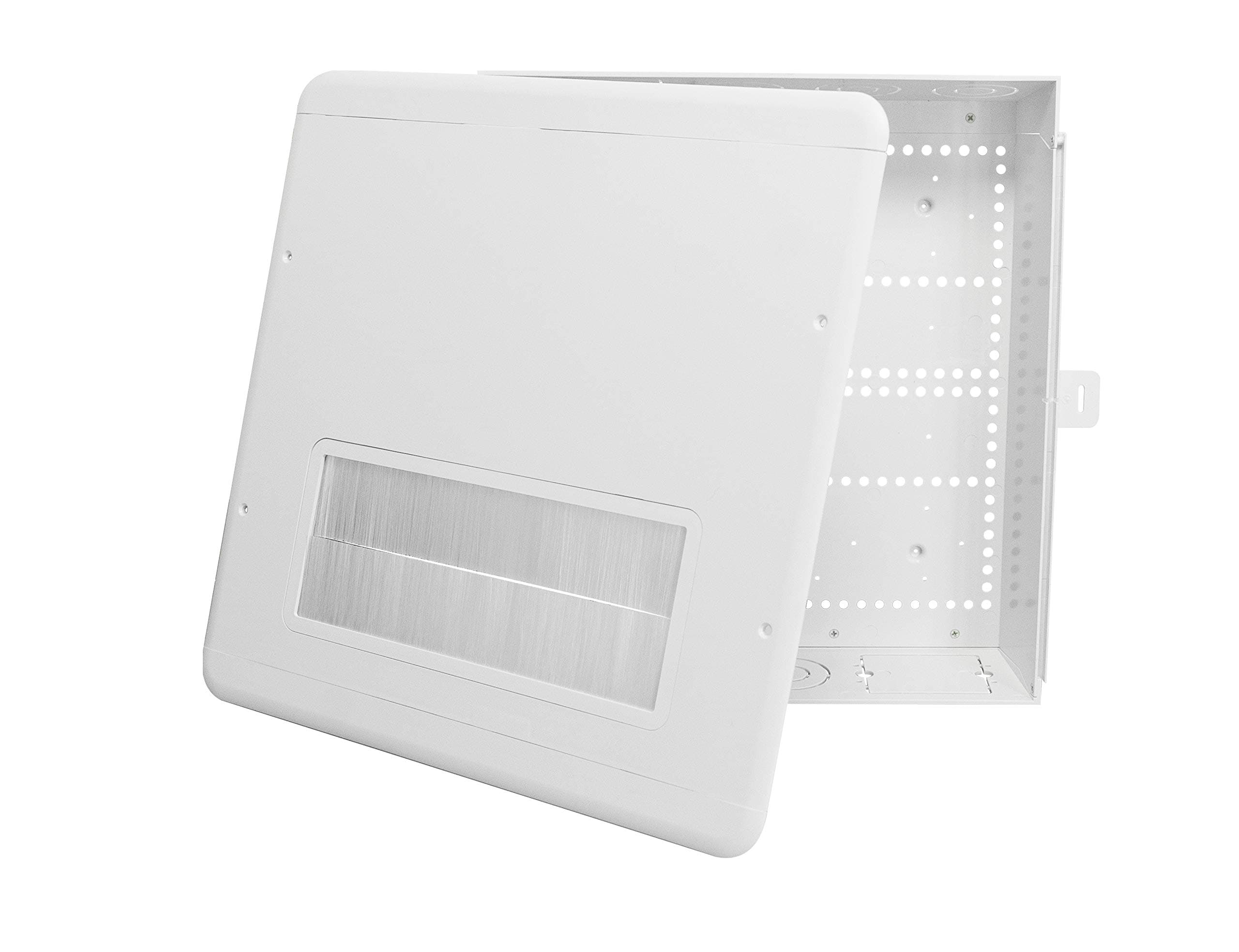 Datacomm 15" Plastic Enclosure w/Brush Cover - White (80-1500-BR)