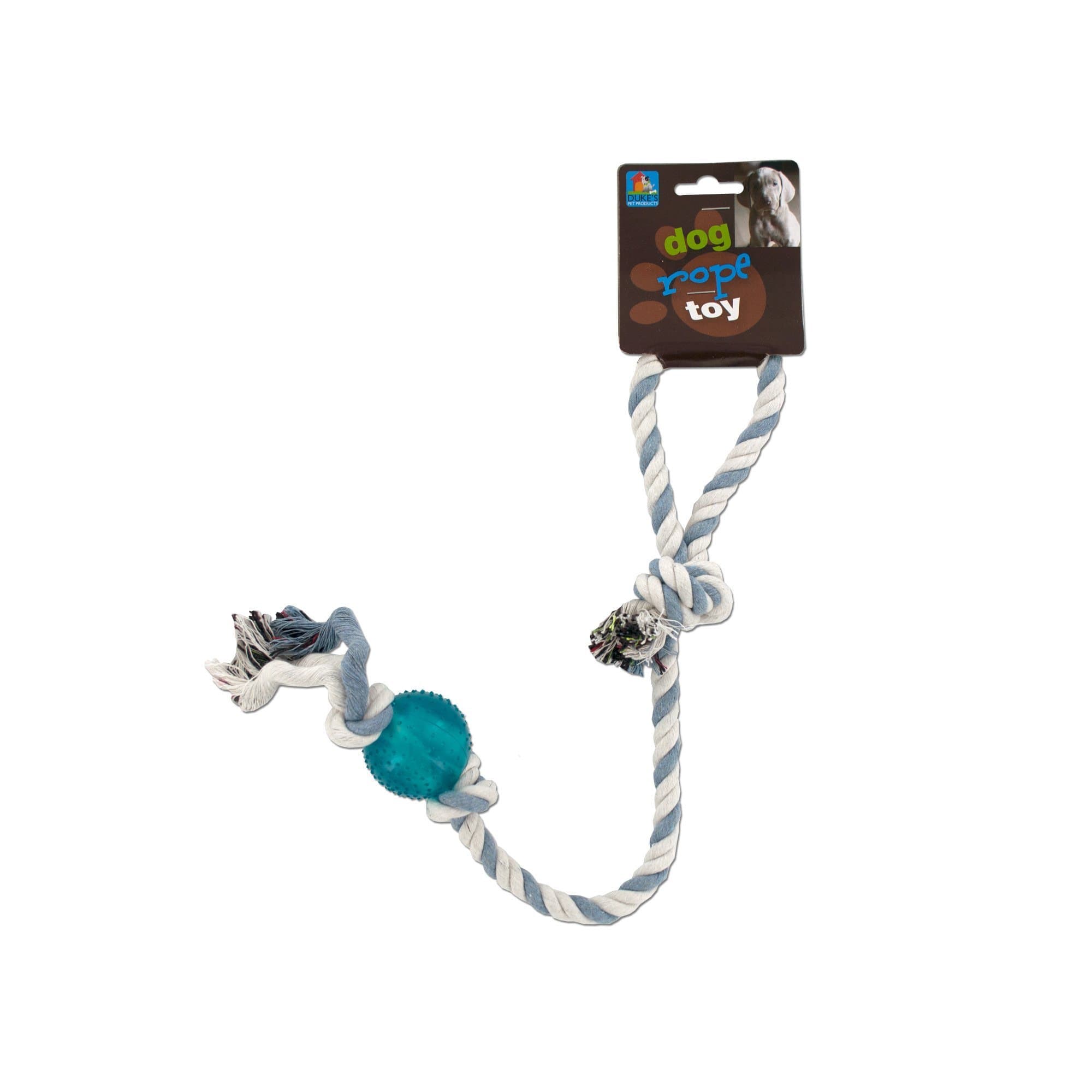 Kole KI-DI235 Dog Rope Toy with Plastic Ball, One Size