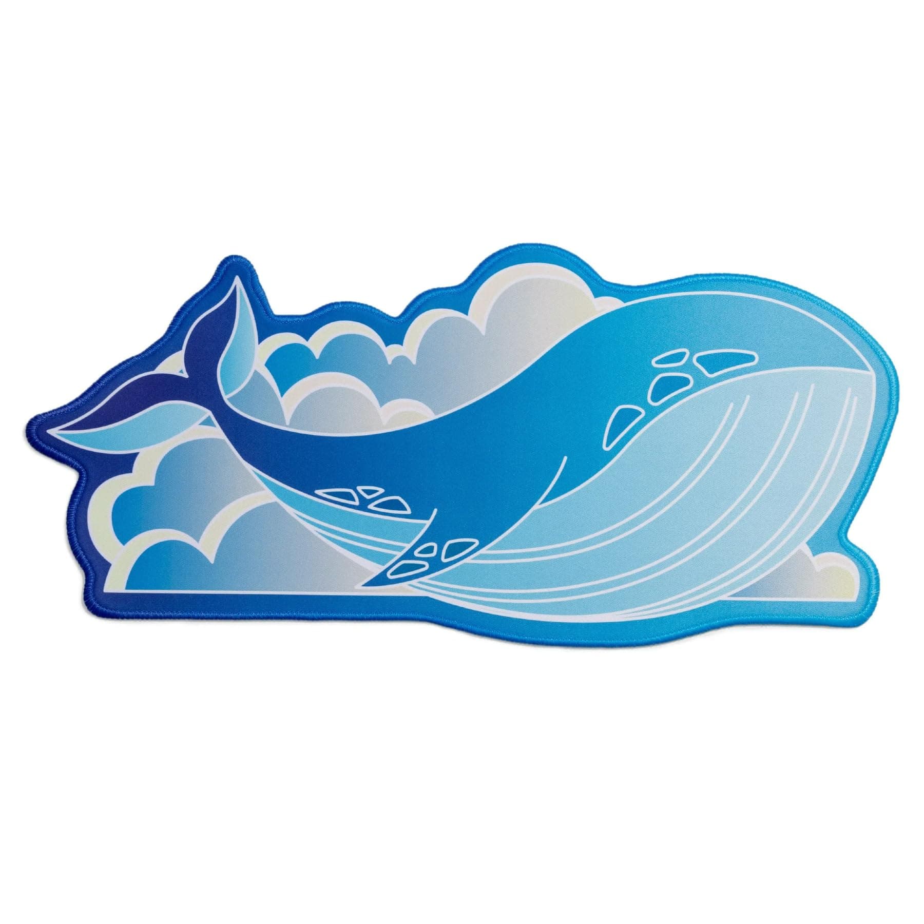 MELETRIX Unique Whale Shape Mouse Pad, Extended Large Desk Mat for Keyboard and Mouse, Cute Funny Blue Gaming Mousepad Keyboard Mat with Non-Slip Rubber Base for Office Home Desk Decorations - Blue S