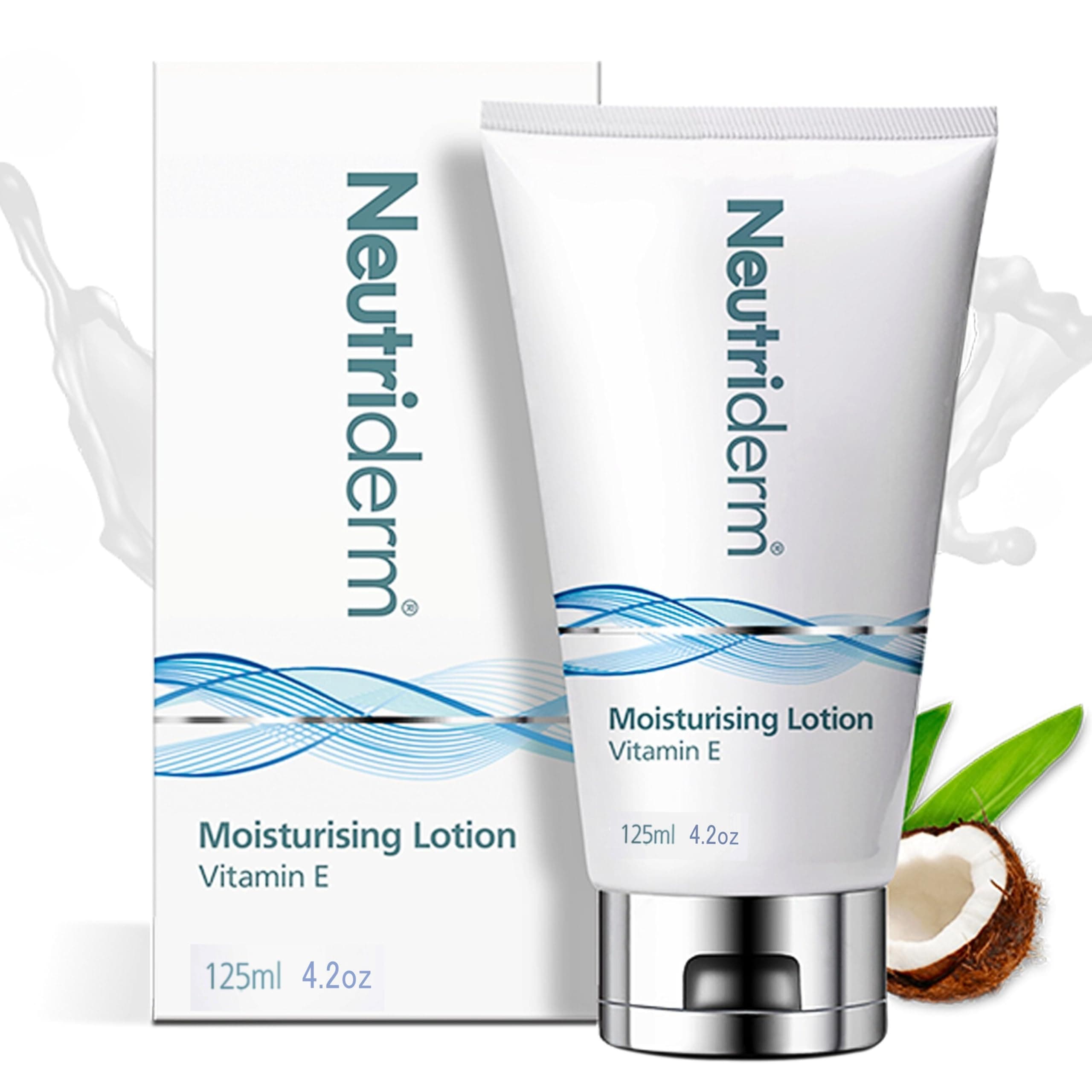 Neutriderm Moisturising Lotion - Deep Hydration for Extra Dry Skin with Vitamin E | Long-Lasting Body Lotion and Facial Moisturizer, 125ml