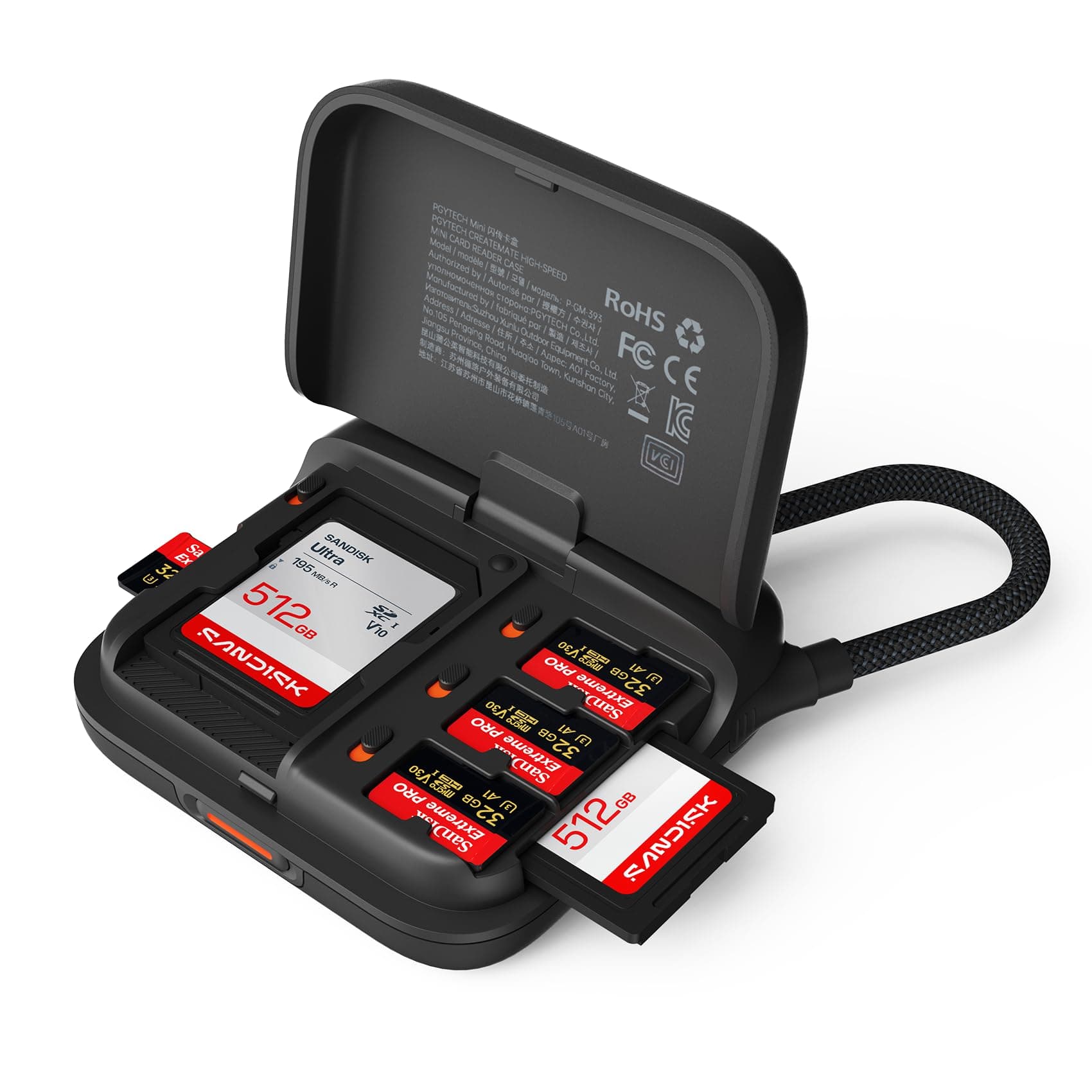 PGYTECH Mini SD Card Reader Case, 2-in-1 UHS-II SD 4.0/Micro SD Card Reader