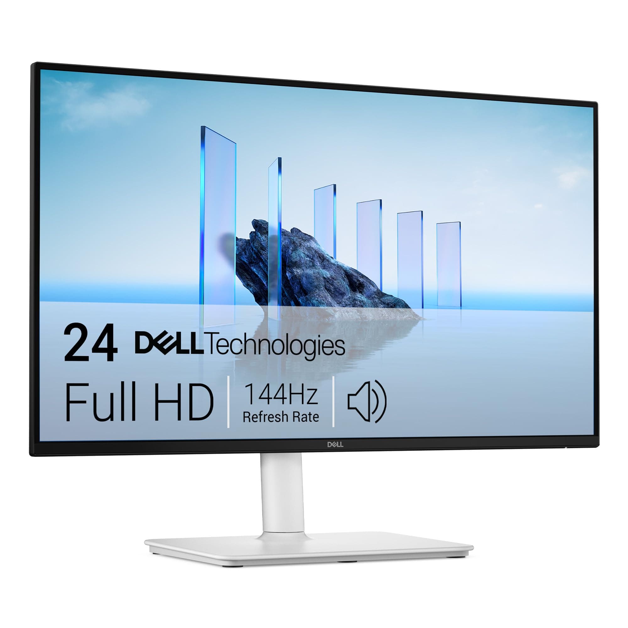 Monitor Dell 24 Plus - S2425HSM - visualización FHD de 23,8" (1920 x 1080) 144Hz 1 ms, 2 altavoces de 3 W, conectividad HDMI, ajuste de altura/inclinación/pivote/giratorio, AMD FreeSync - Blanco