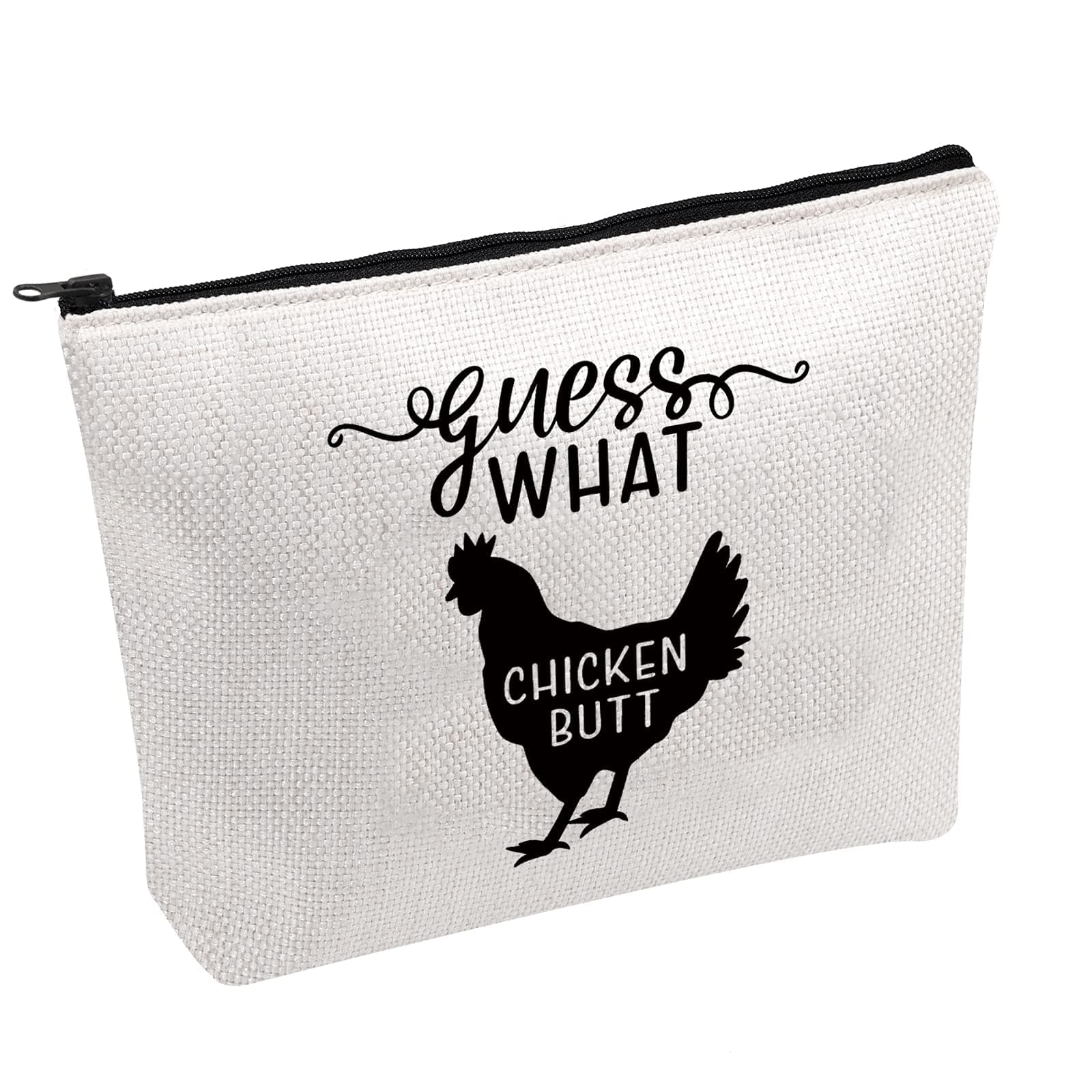 PWHAOO Chicken Travel Bag Guess What Chicken Butt Chicken Lovers Cosmetic Bag/Makeup Bag/Canvas Bag (Chicken Butt bag)