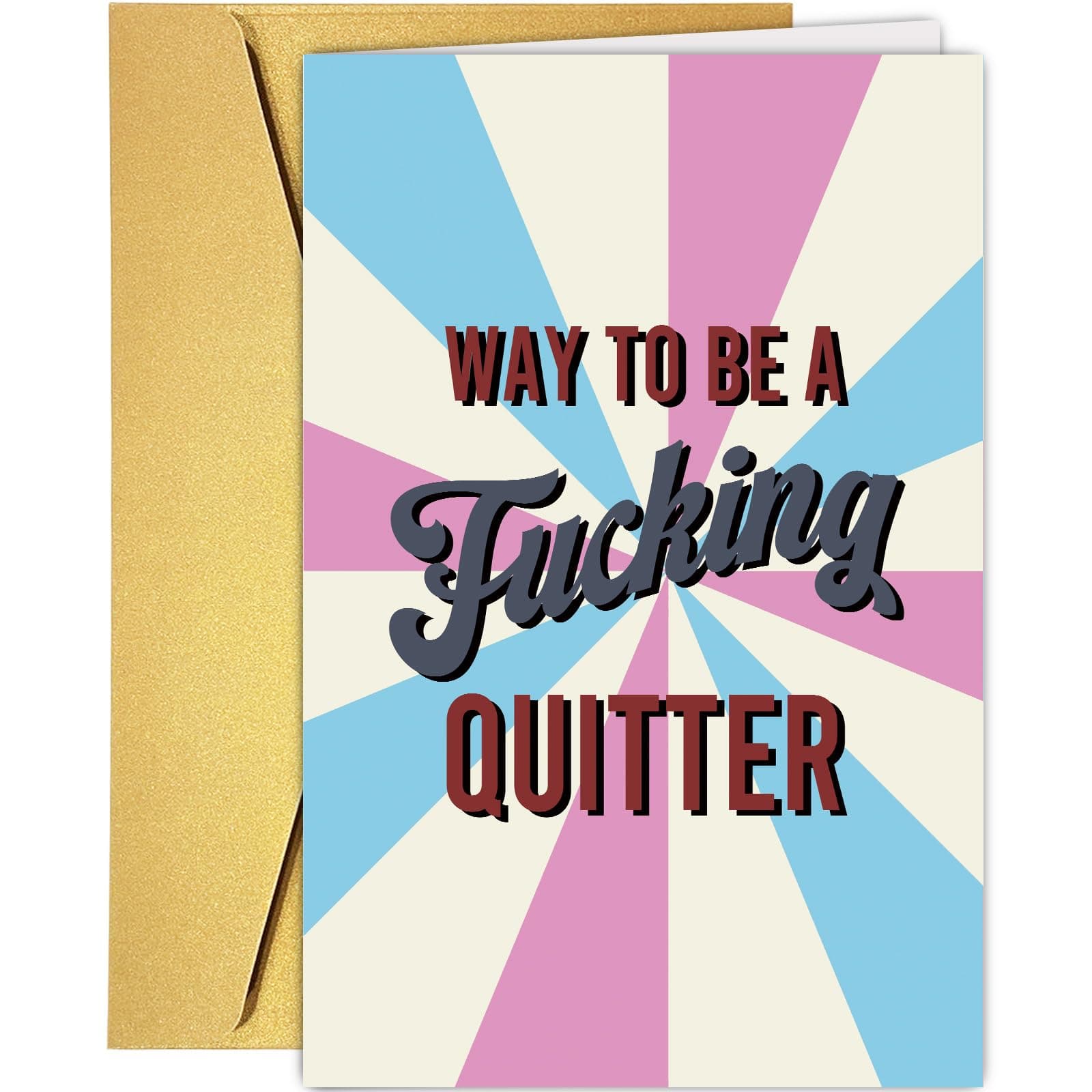 Supoeguk Funny Sober Anniversary Card for Him Her, Humor Sobriety Card for Men Women, Sober Cards Gifts, Way to Be A Quitter