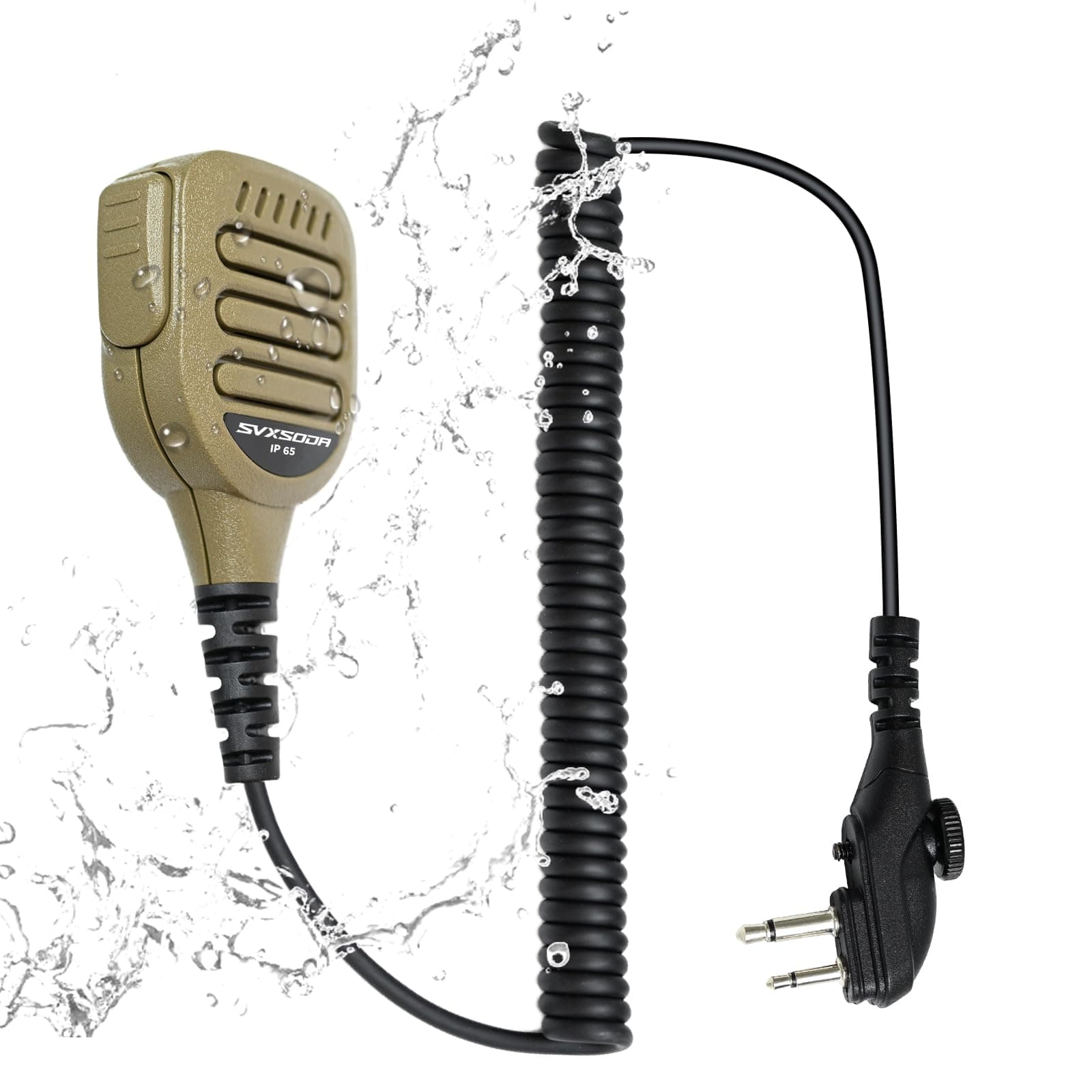 IP65 Waterproof Shoulder Speaker Mic for Hytera Radios - Compatible with BD/PD/TC Series, Durable Lapel Microphone with Clear Audio for Outdoor Use (Desert Tan)