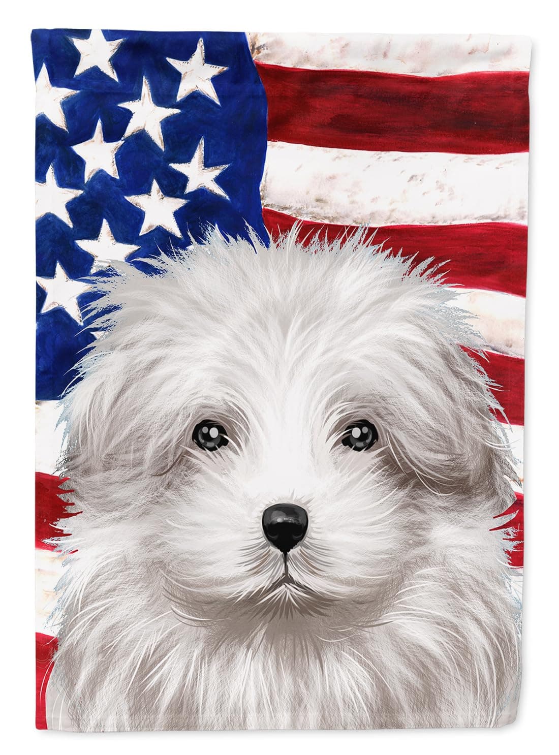 Caroline's Treasures CK6446CHF Bolognese Dog American Canvas House Size Outdoor-Flags, Multicolor