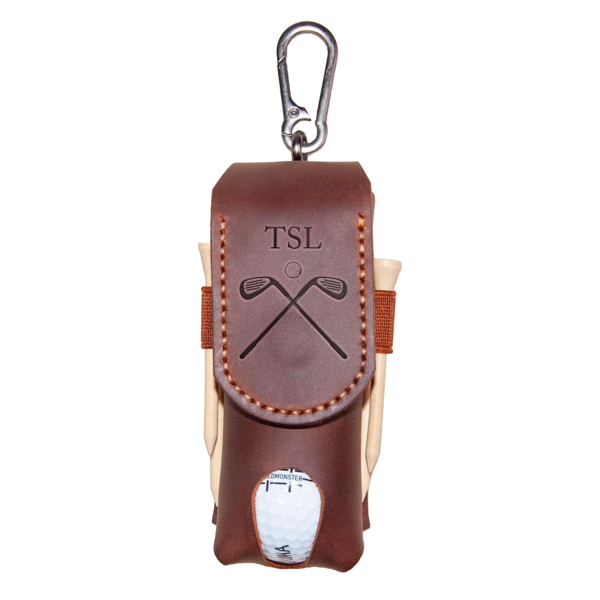 Personalized Golf Ball Bag, Custom Name Golf Bag & Tee Holder, Golf Pouch Bag Tees Holder Ball Pocket, Leather Golf Travel Bag, Christmas Gift,Great Golf Gifts