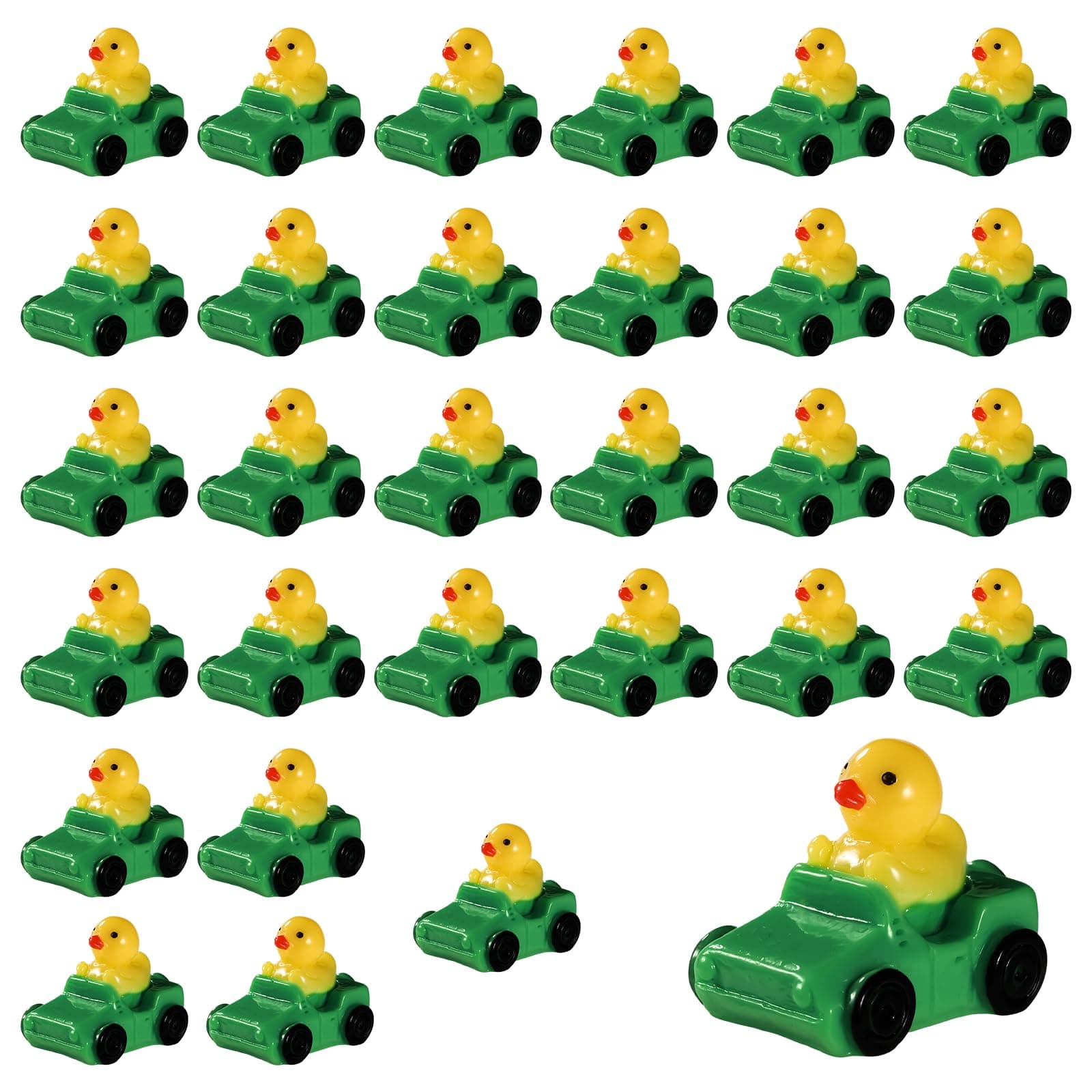 30pcs Ducks in a Car, Resin Car Duck Set Cute Mini Car Ducks Unique Resin Ducks Micro Landscape Duck Mini Ducks Car Dashboard Decor for Home Car Office Decor(Dark Green)