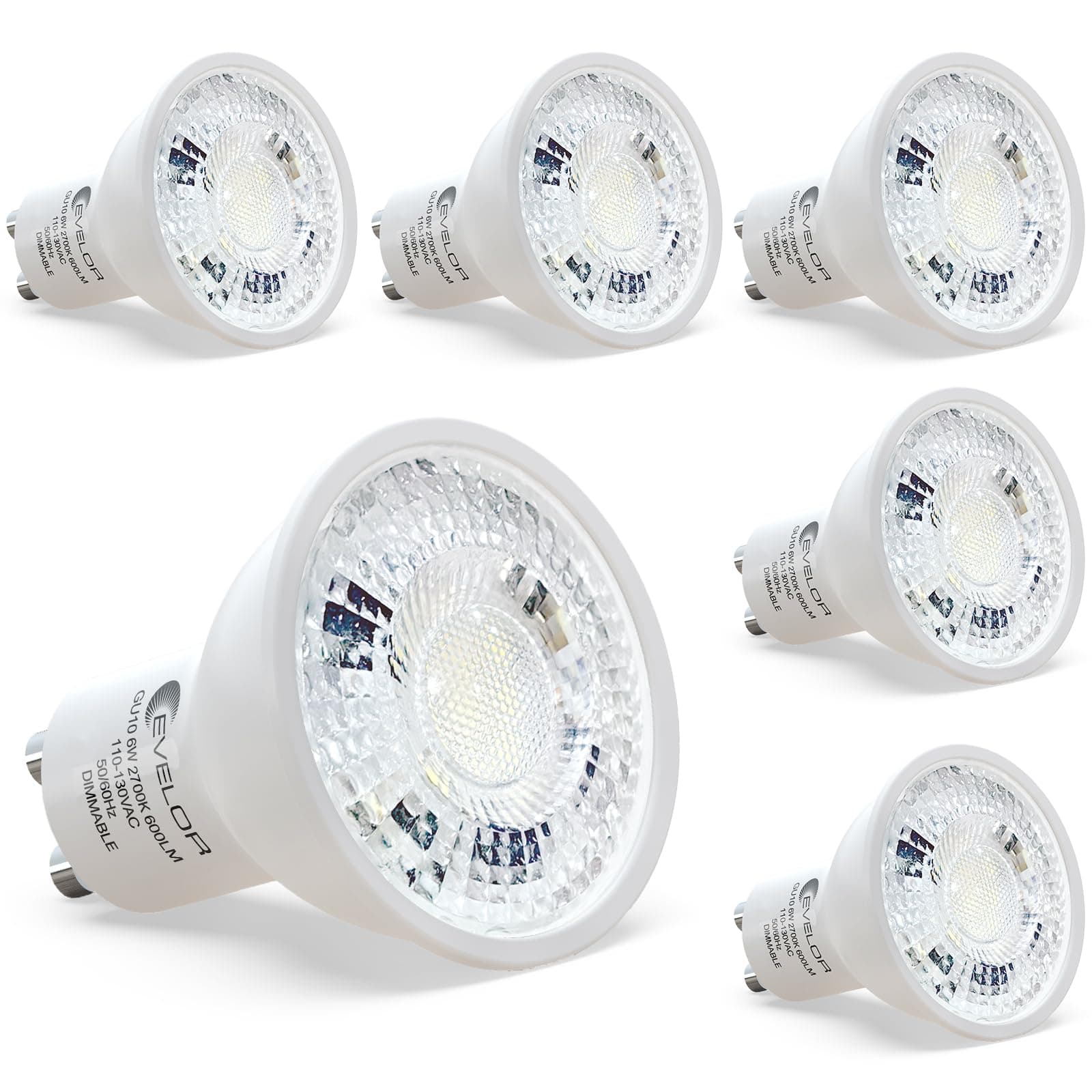 Evelor GU10 LED Light Bulb Equivalent 40W Soft White 2700K Dimmable