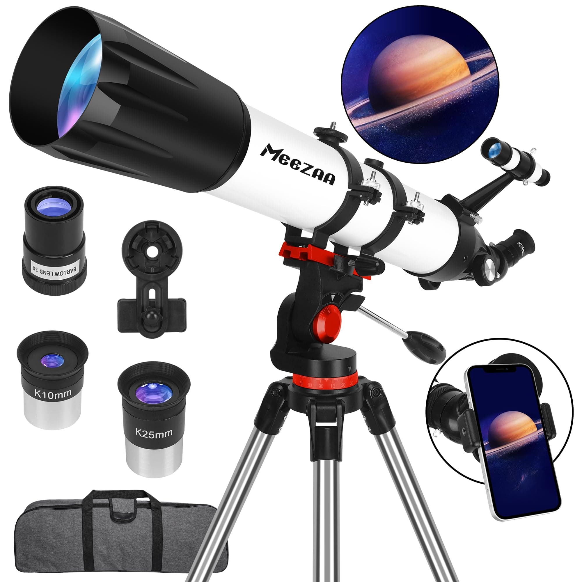 MEEZAA Telescope for Adults High Powered, 90mm Aperture 800mm Refractor