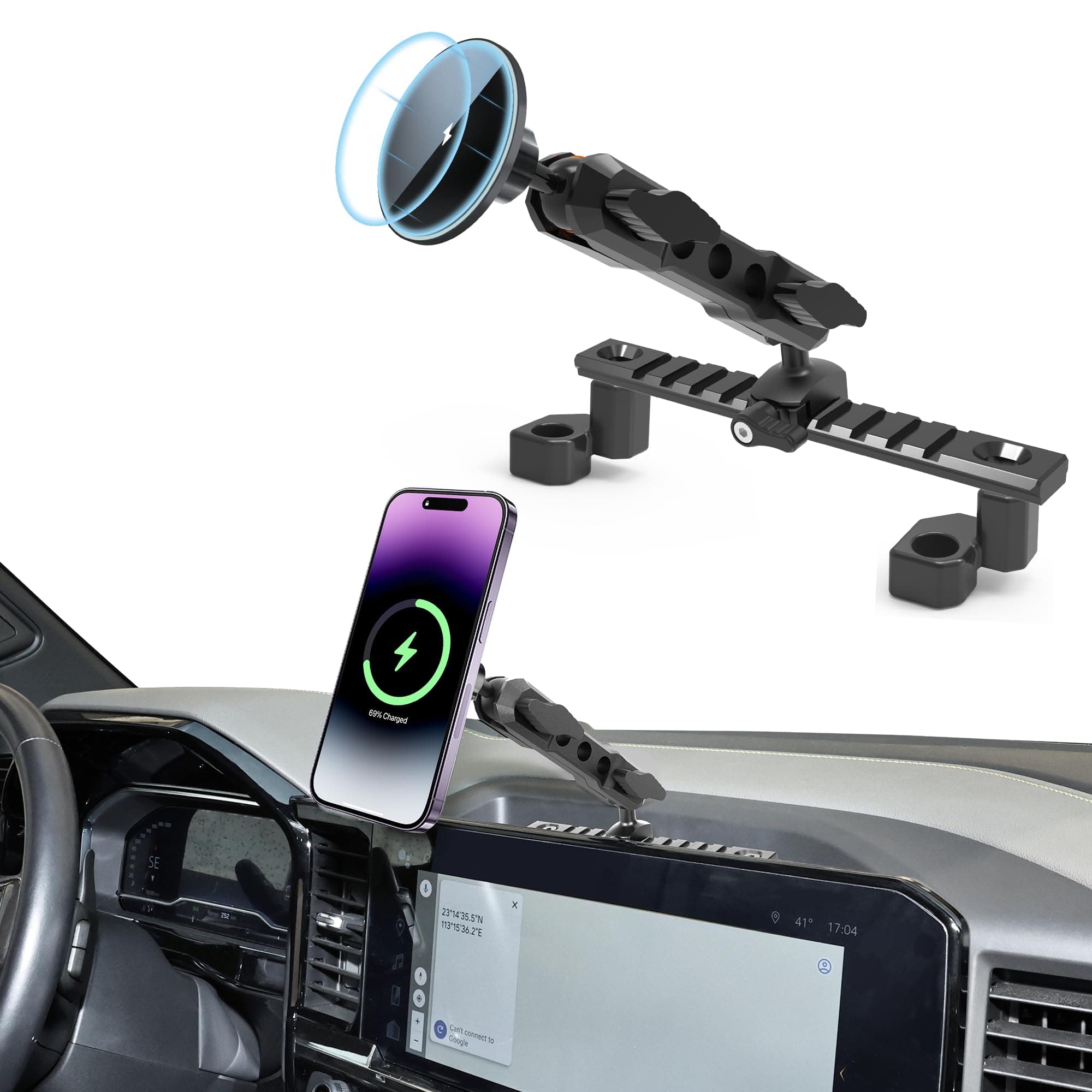 for 2022-2026 Chevrolet Silverado & GMC Sierra Phone Charger Mount, 2022+ Chevy Silverado 1500/2500/3500 Wireless Charging Phone Holder, Only fit 13.4" Touchscreen, 2026 Silverado & Sierra Accessories