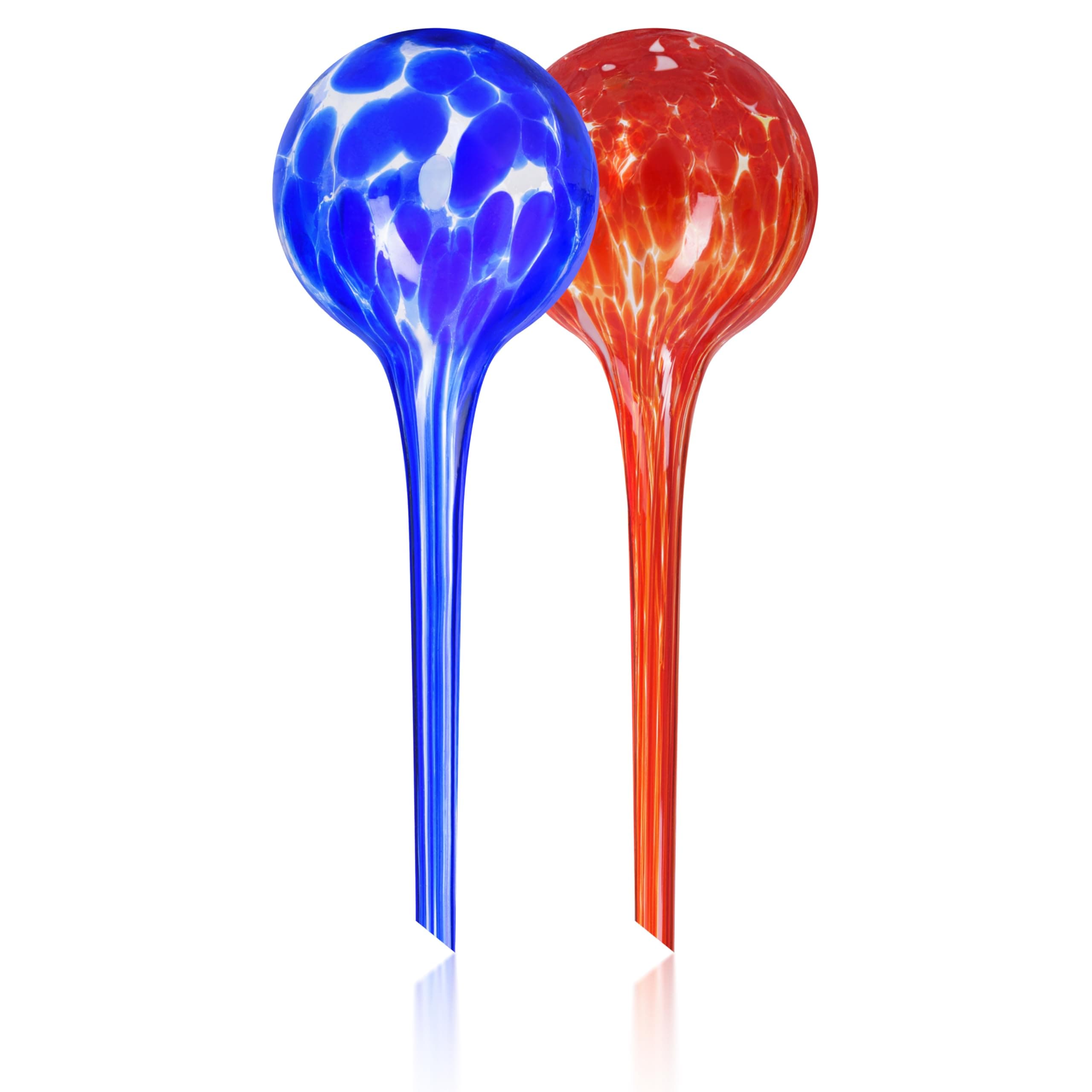 Plant Watering Globes Set of 2 - Large Multicolored Automatic Plant Watering Devices Glass Bulbs - Plant Waterer for Daily Use, Indoor & Outdoor